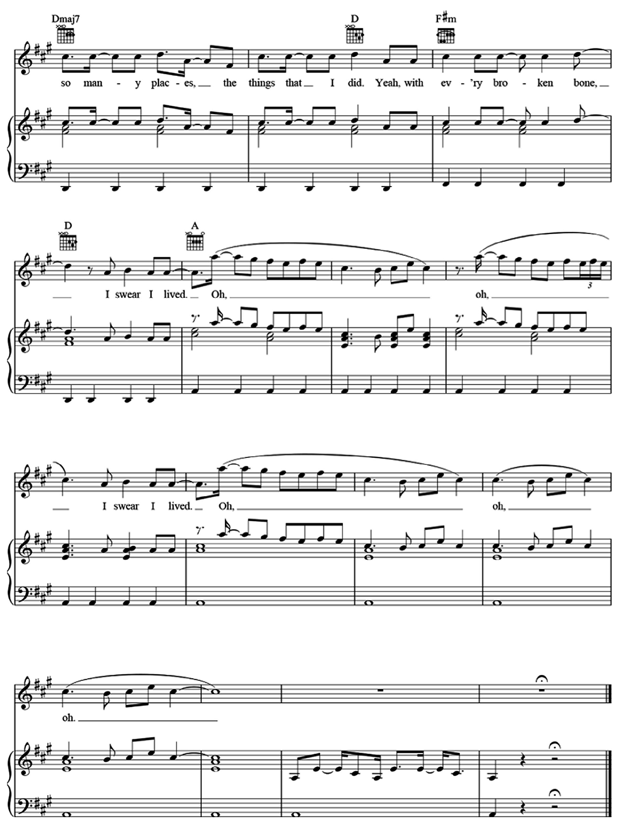 I Lived sheet music 8