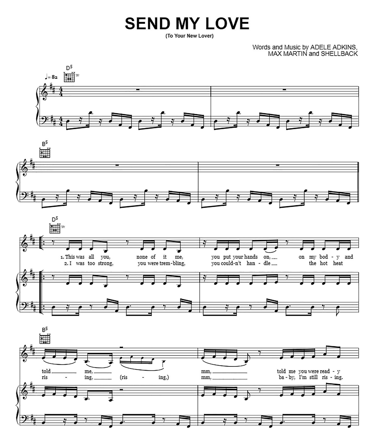 Send My Love (To Your New Lover) sheet music