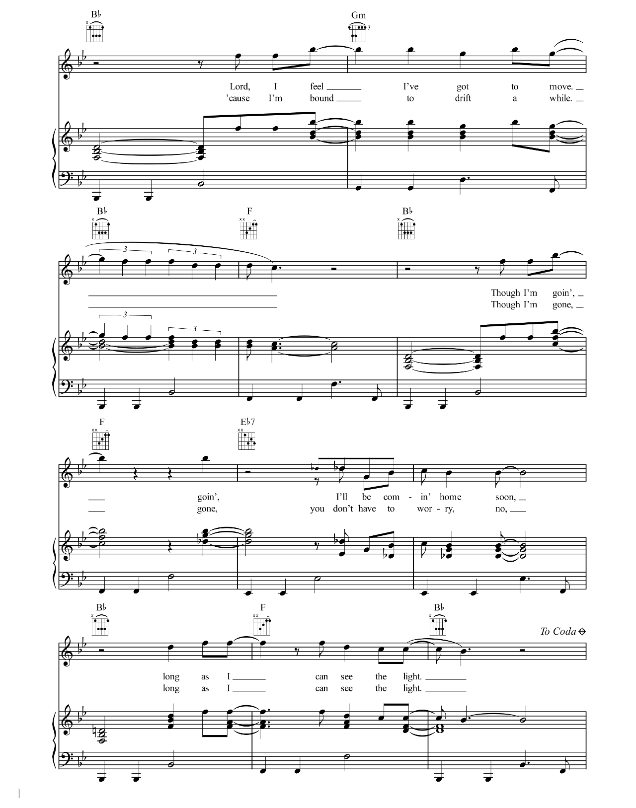 Long As I Can See The Light sheet music 2