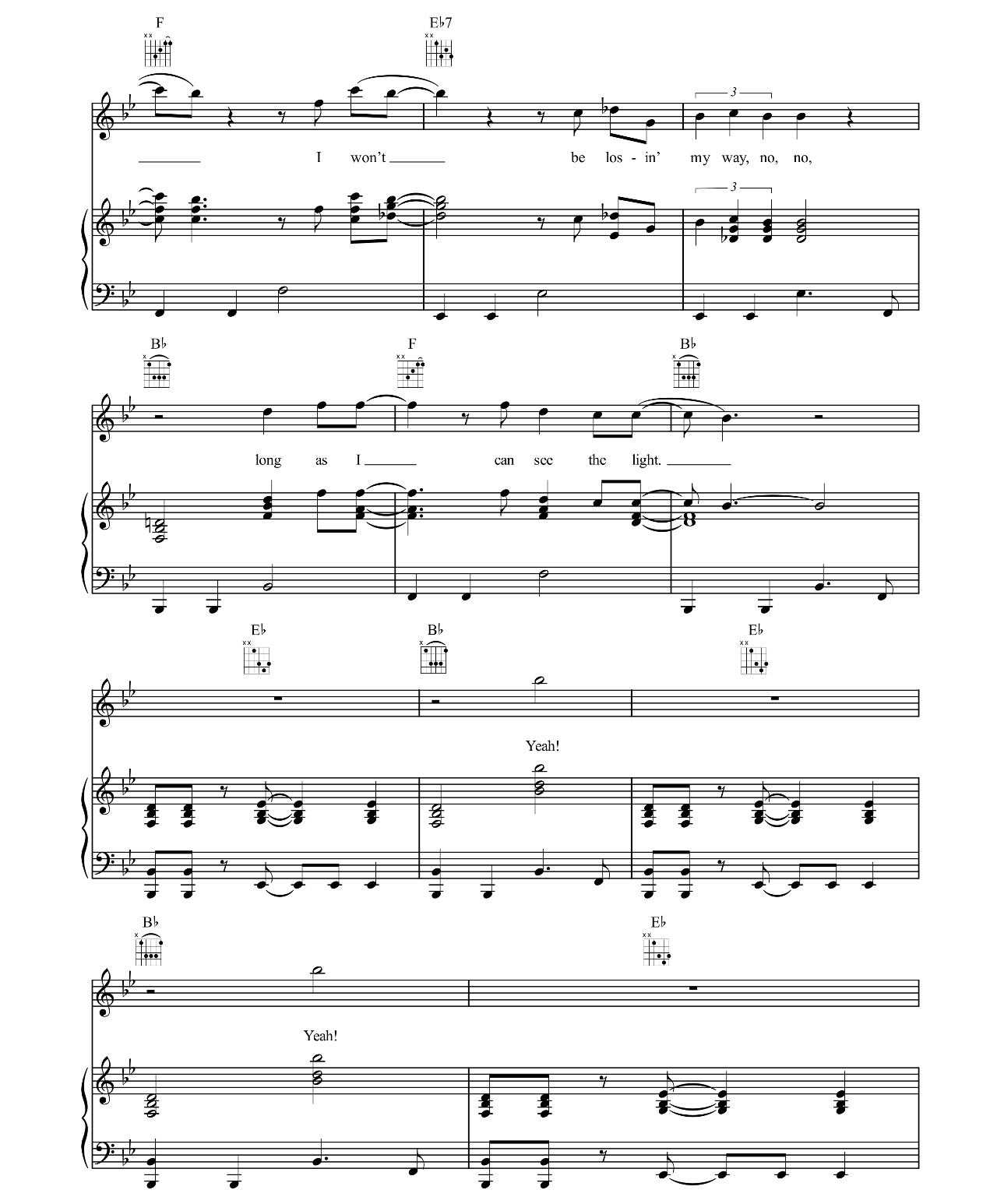 Long As I Can See The Light sheet music 4