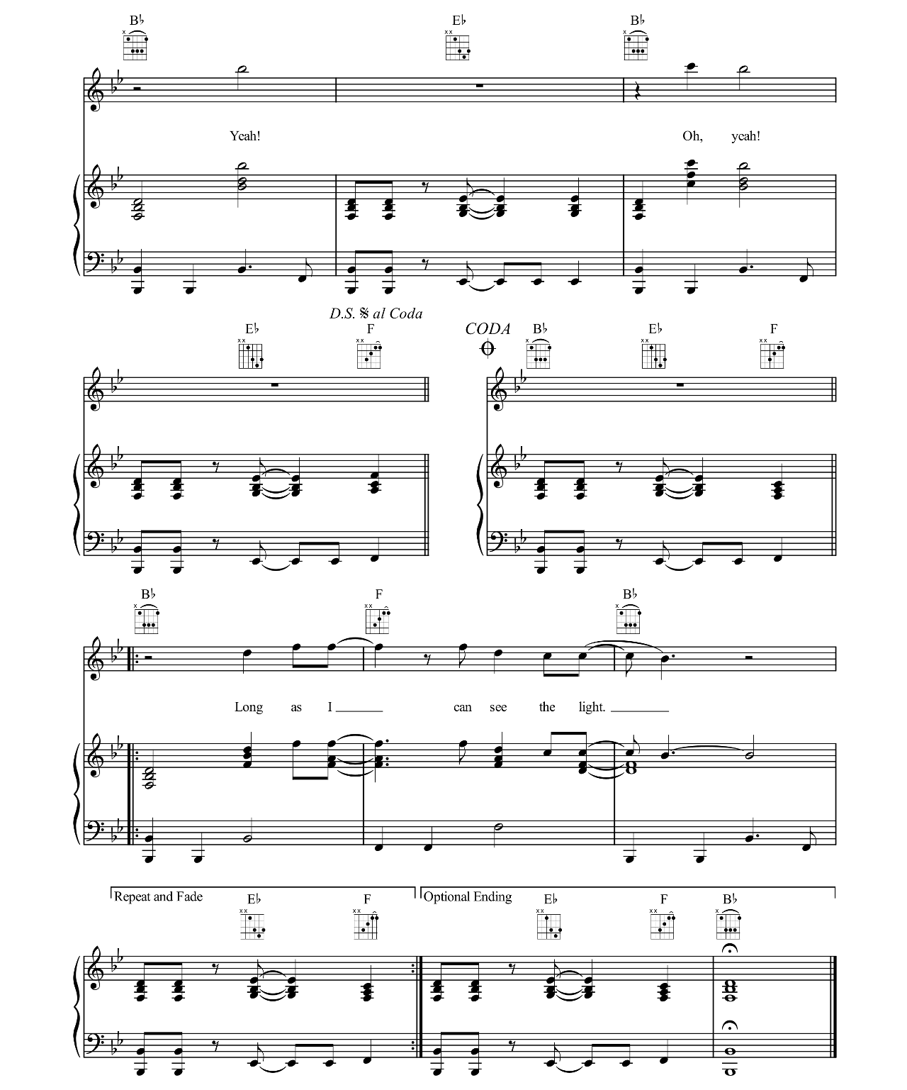 Long As I Can See The Light sheet music 5