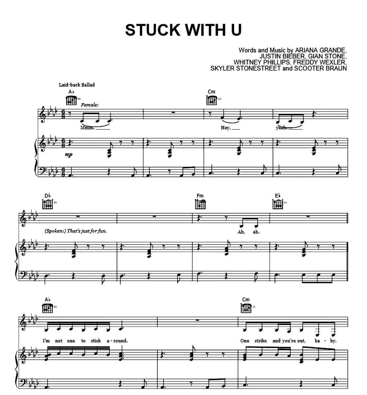Stuck With U sheet music