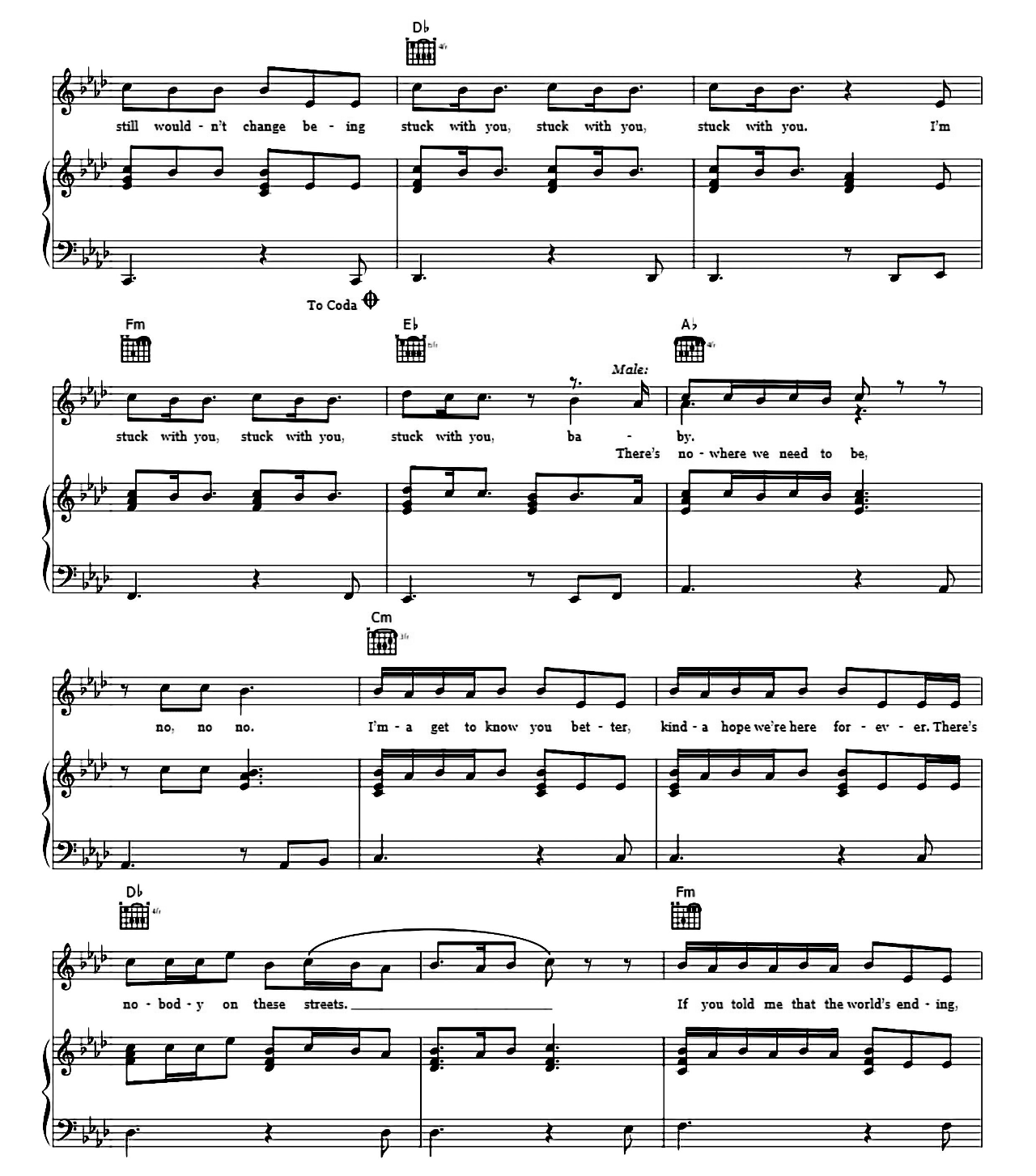 Stuck With U sheet music 4