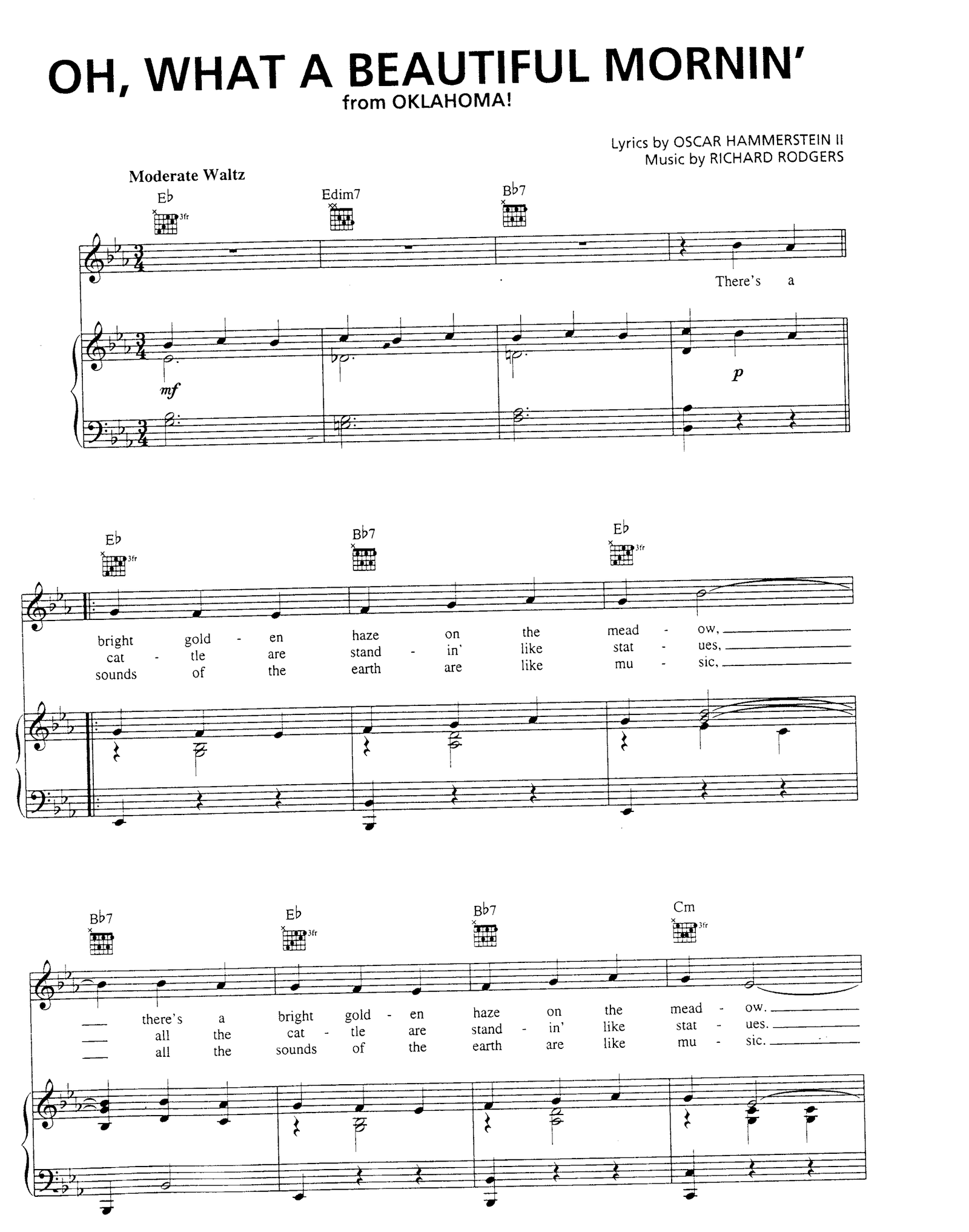 Oh, What A Beautiful Morning sheet music