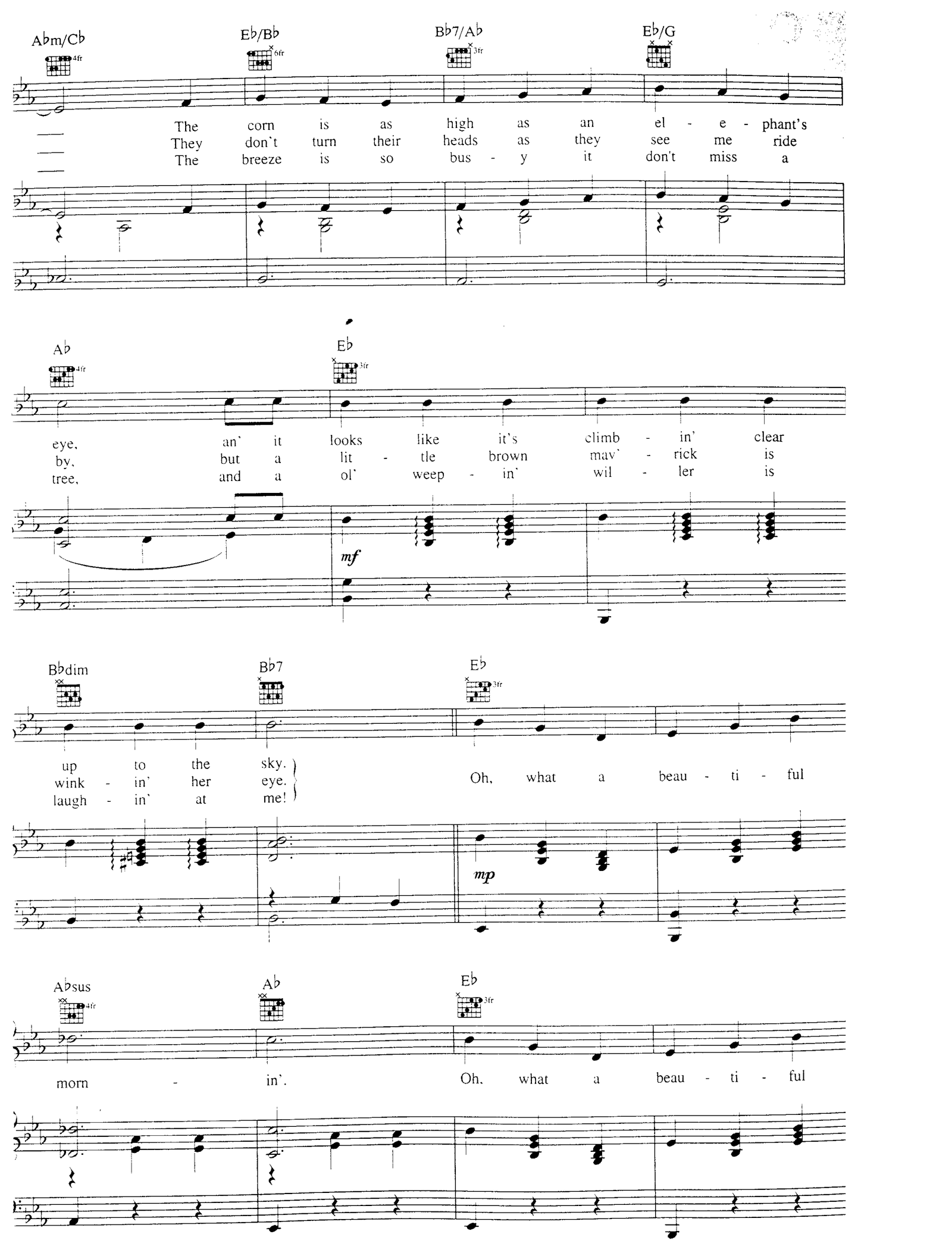 Oh, What A Beautiful Morning sheet music 2