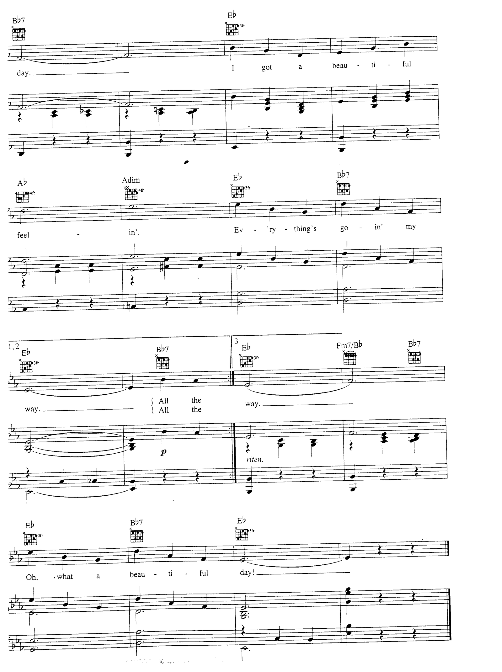 Oh, What A Beautiful Morning sheet music 3