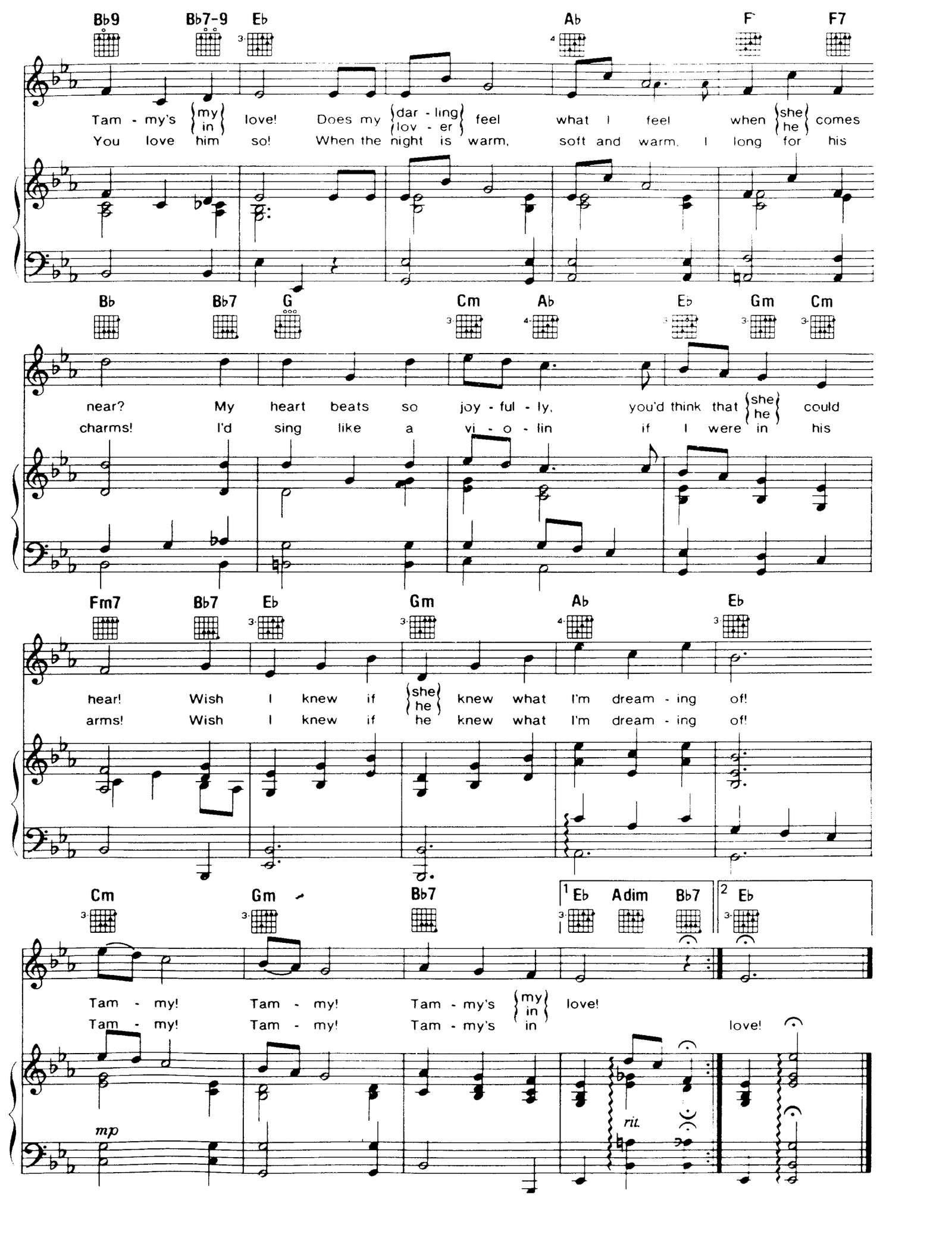 Tammy sheet music 2