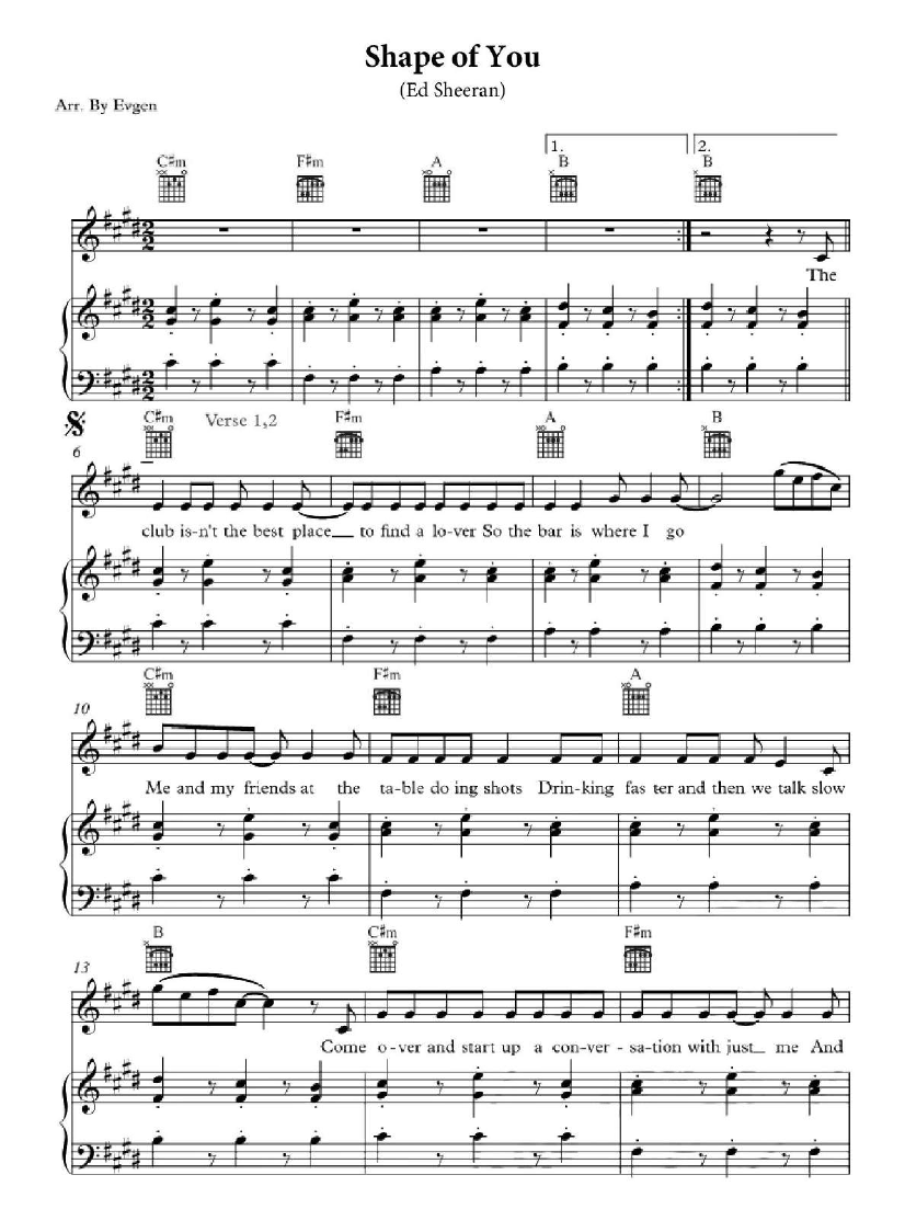 Shape Of You sheet music