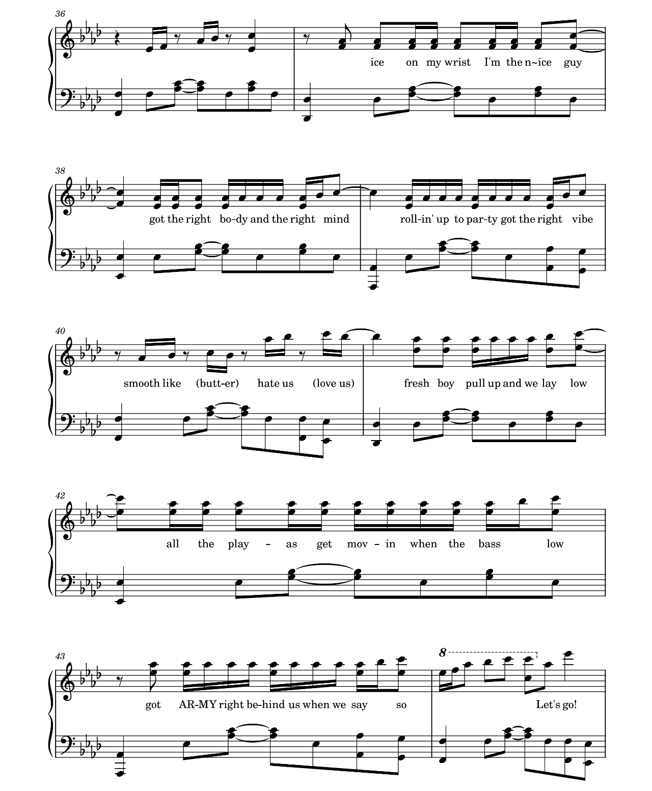 Butter sheet music 4