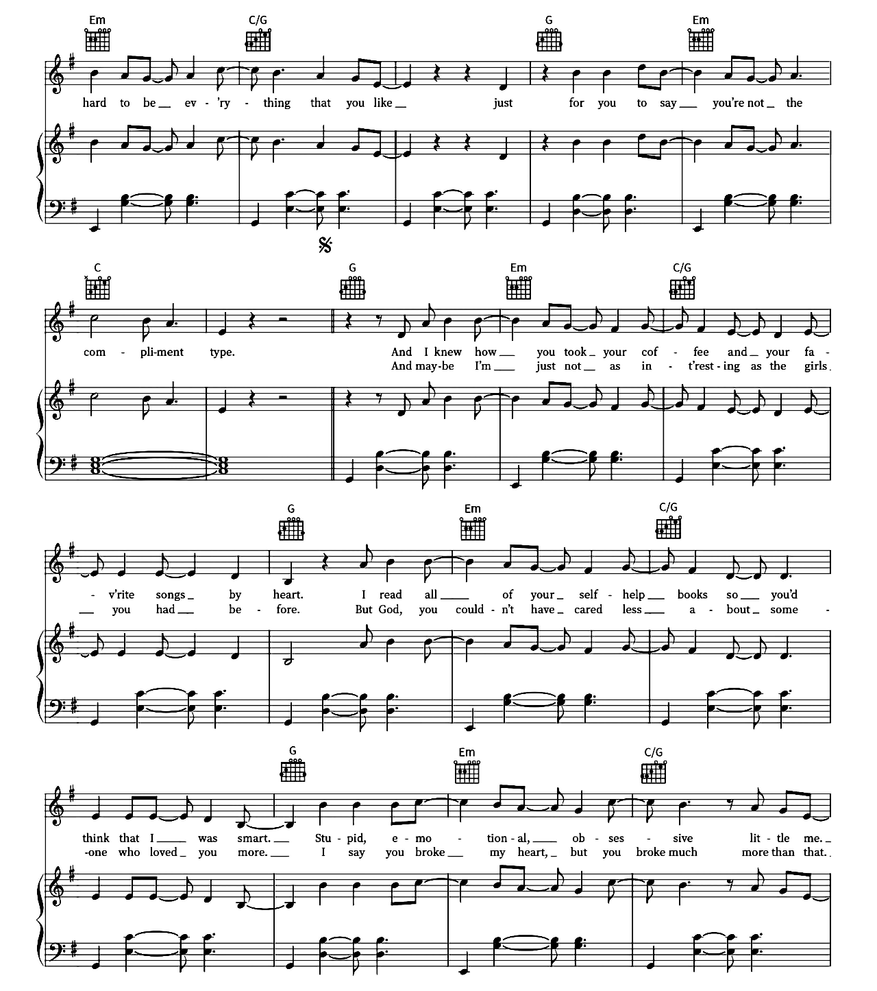 Enough For You sheet music 2
