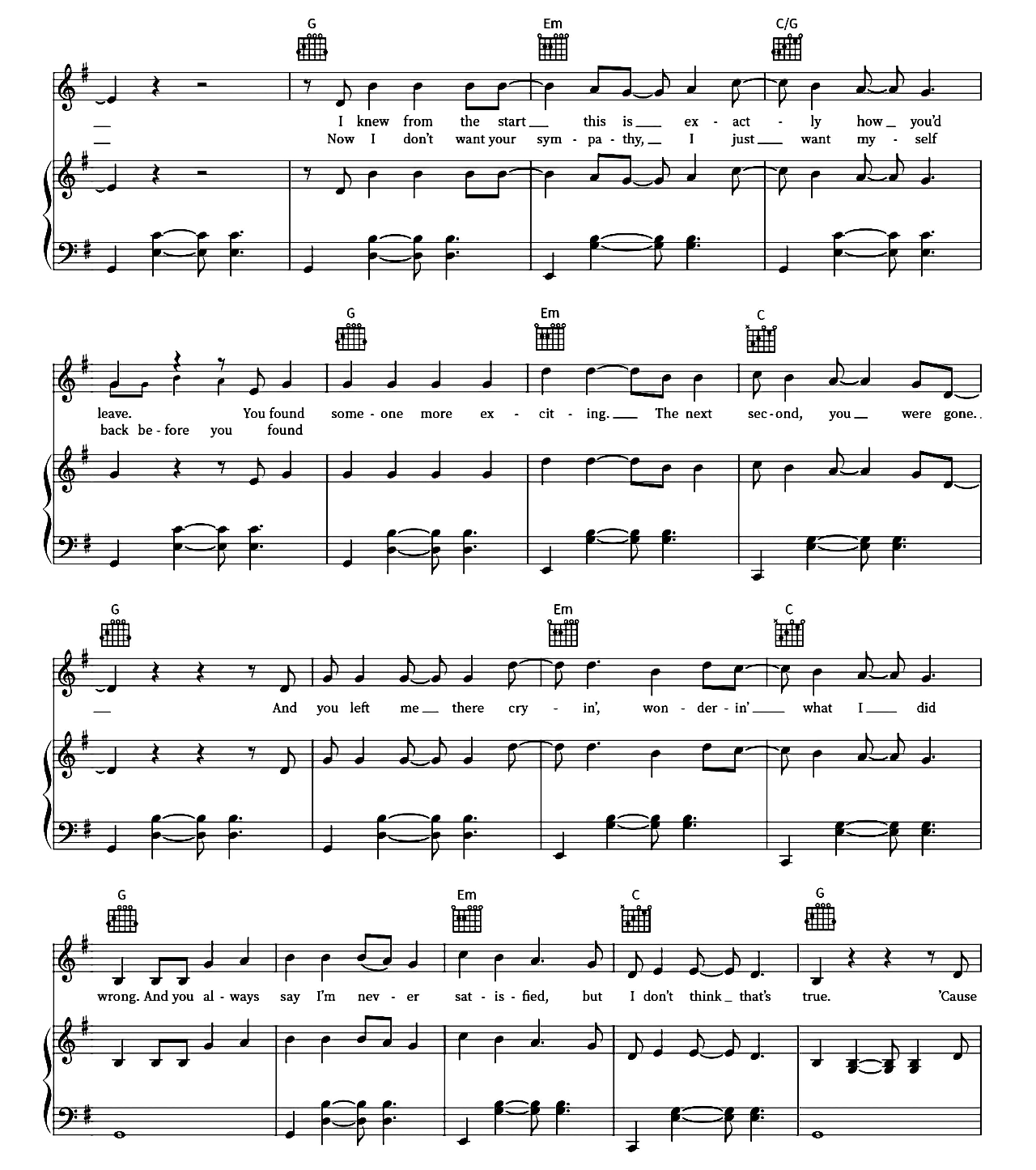 Enough For You sheet music 3