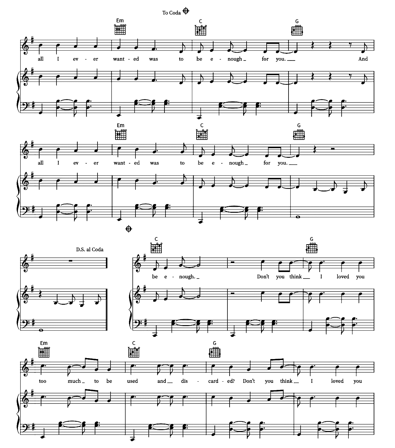 Enough For You sheet music 4
