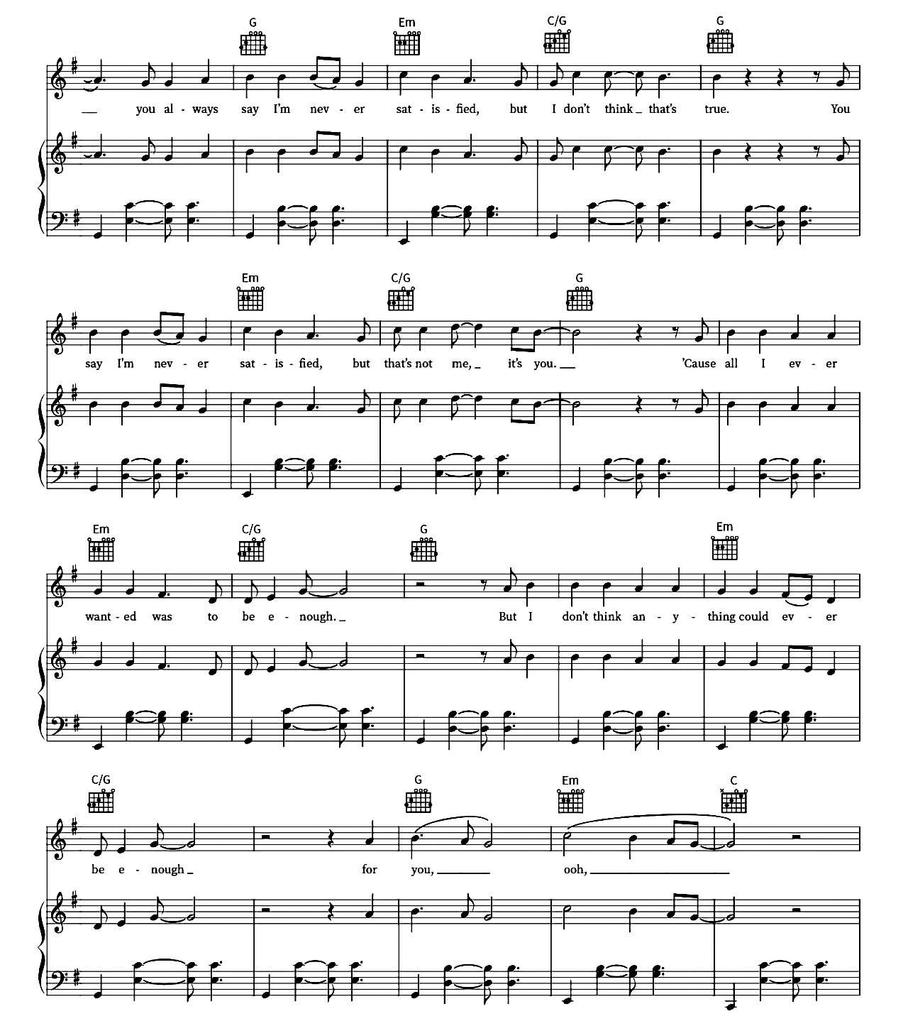 Enough For You sheet music 6