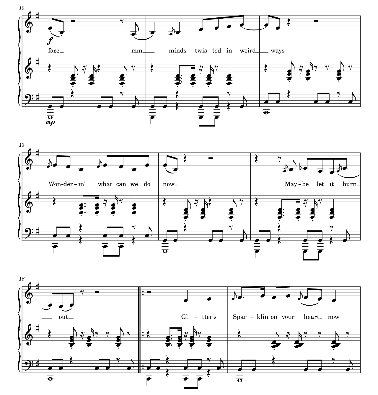Glitter sheet music 2