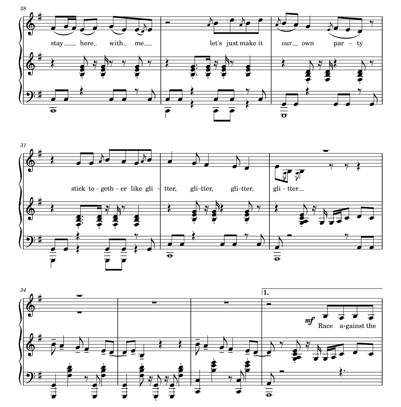 Glitter sheet music 4
