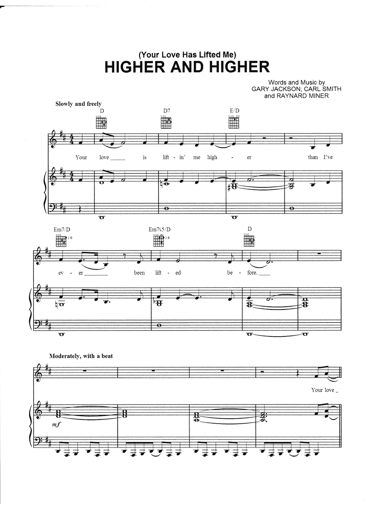 Higher And Higher (Your Love Keeps Lifting Me) sheet music