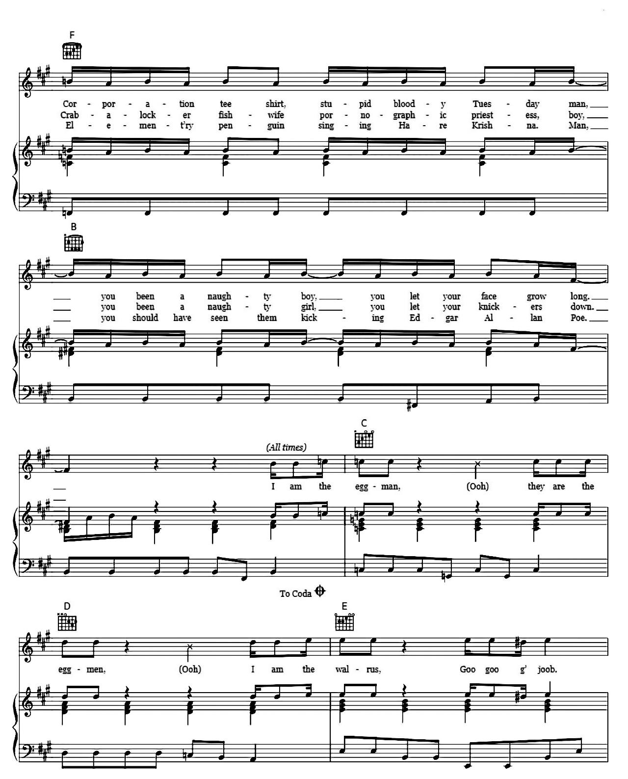 I Am The Walrus sheet music 3