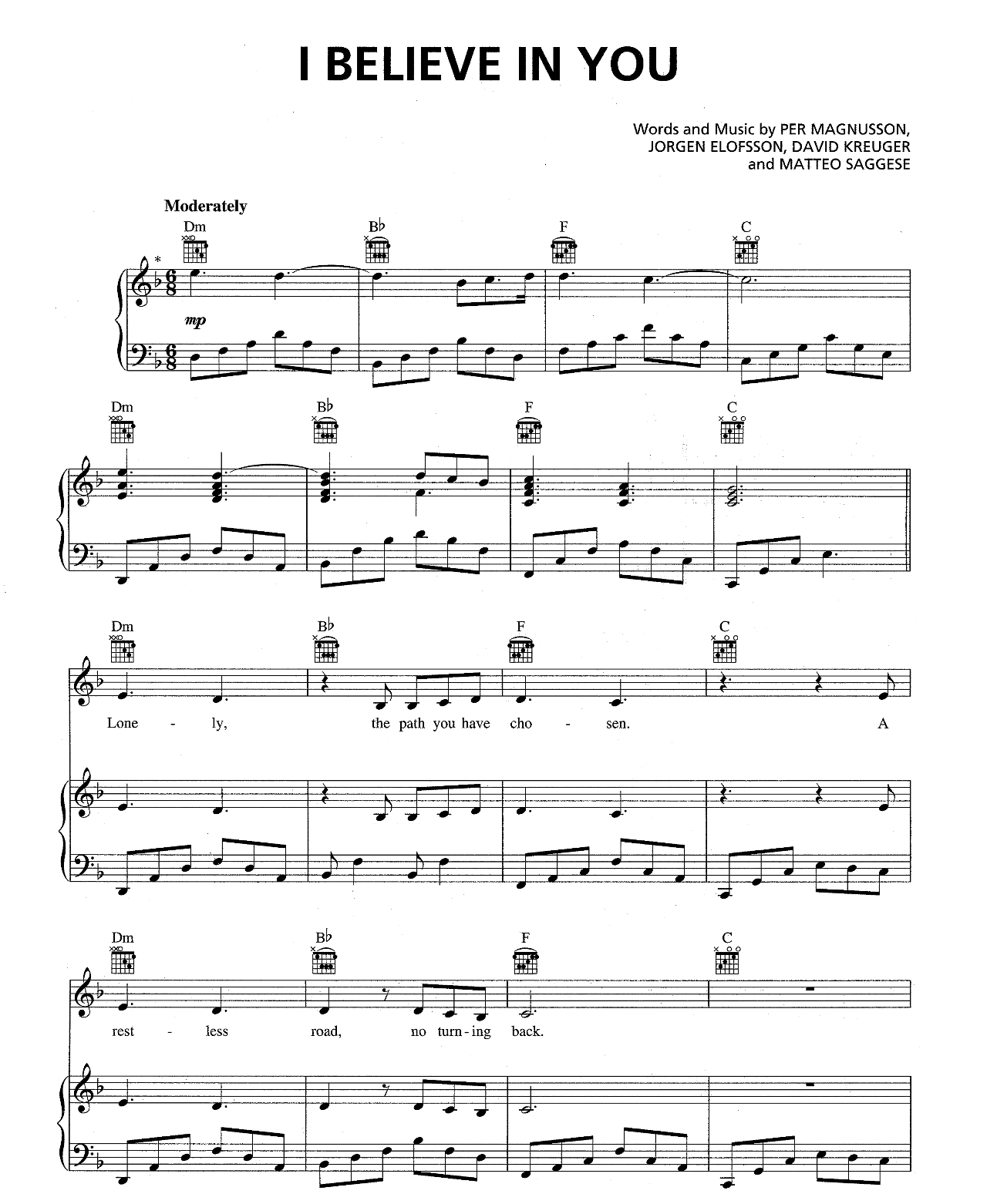 I Believe In You sheet music