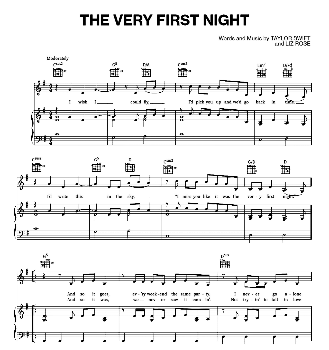 The Very First Night sheet music