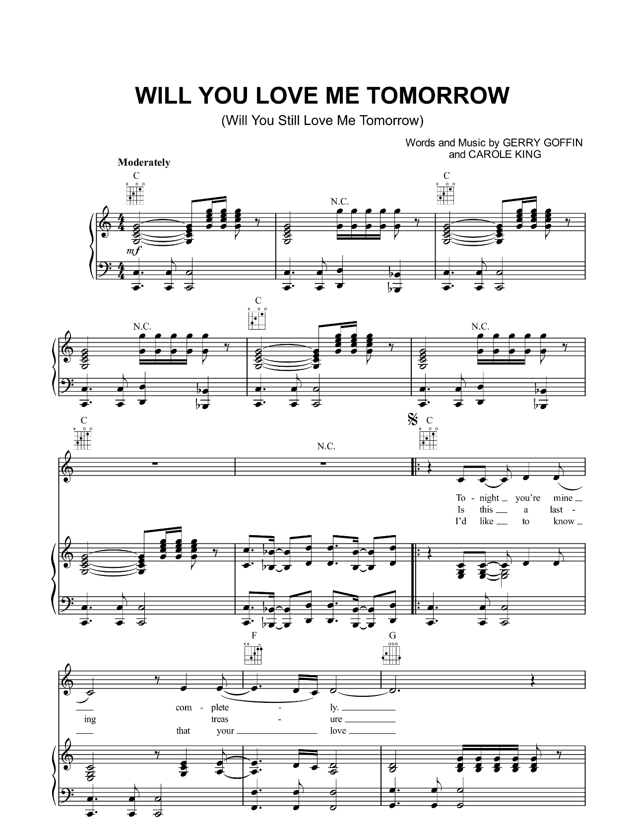 Will You Still Love Me Tomorrow sheet music