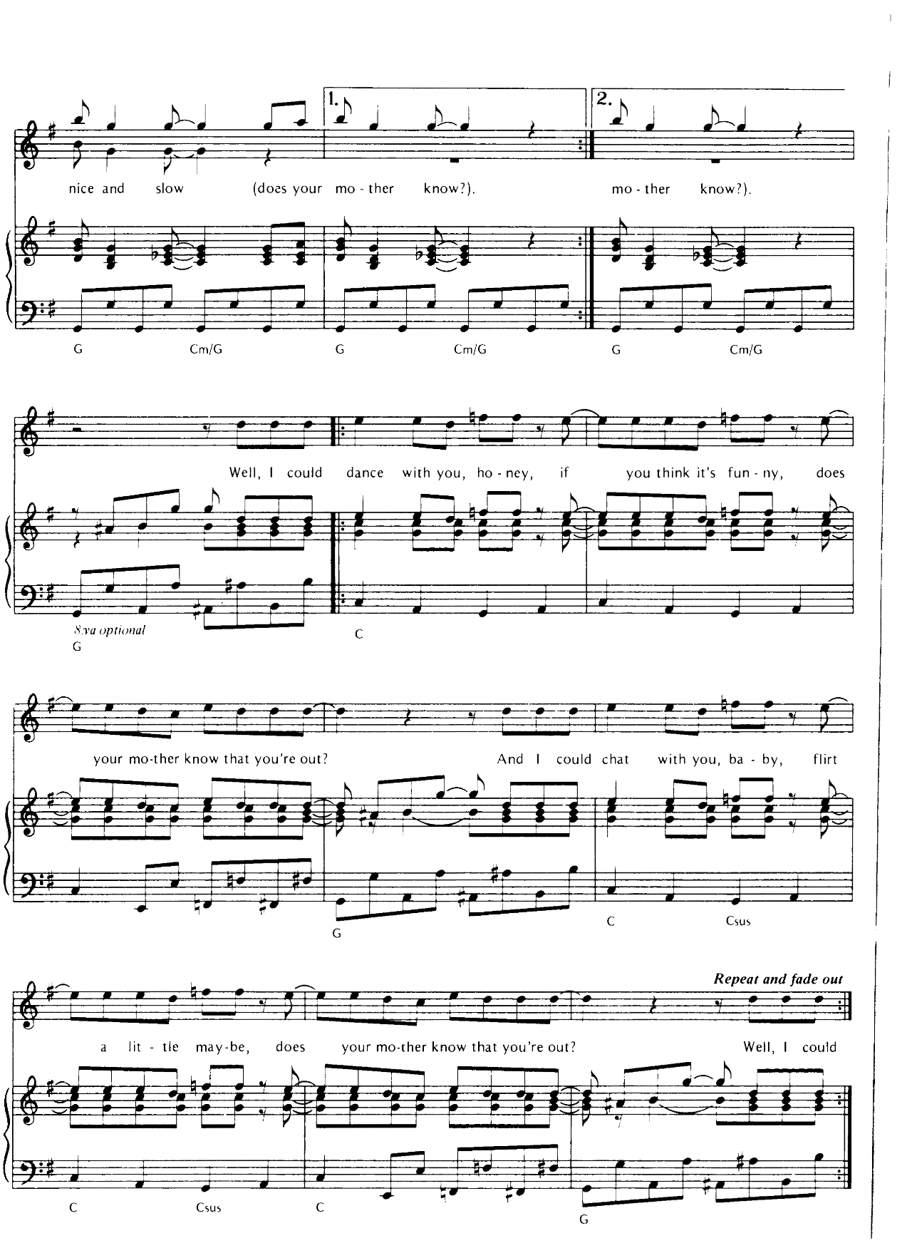 Does Your Mother Know sheet music 5