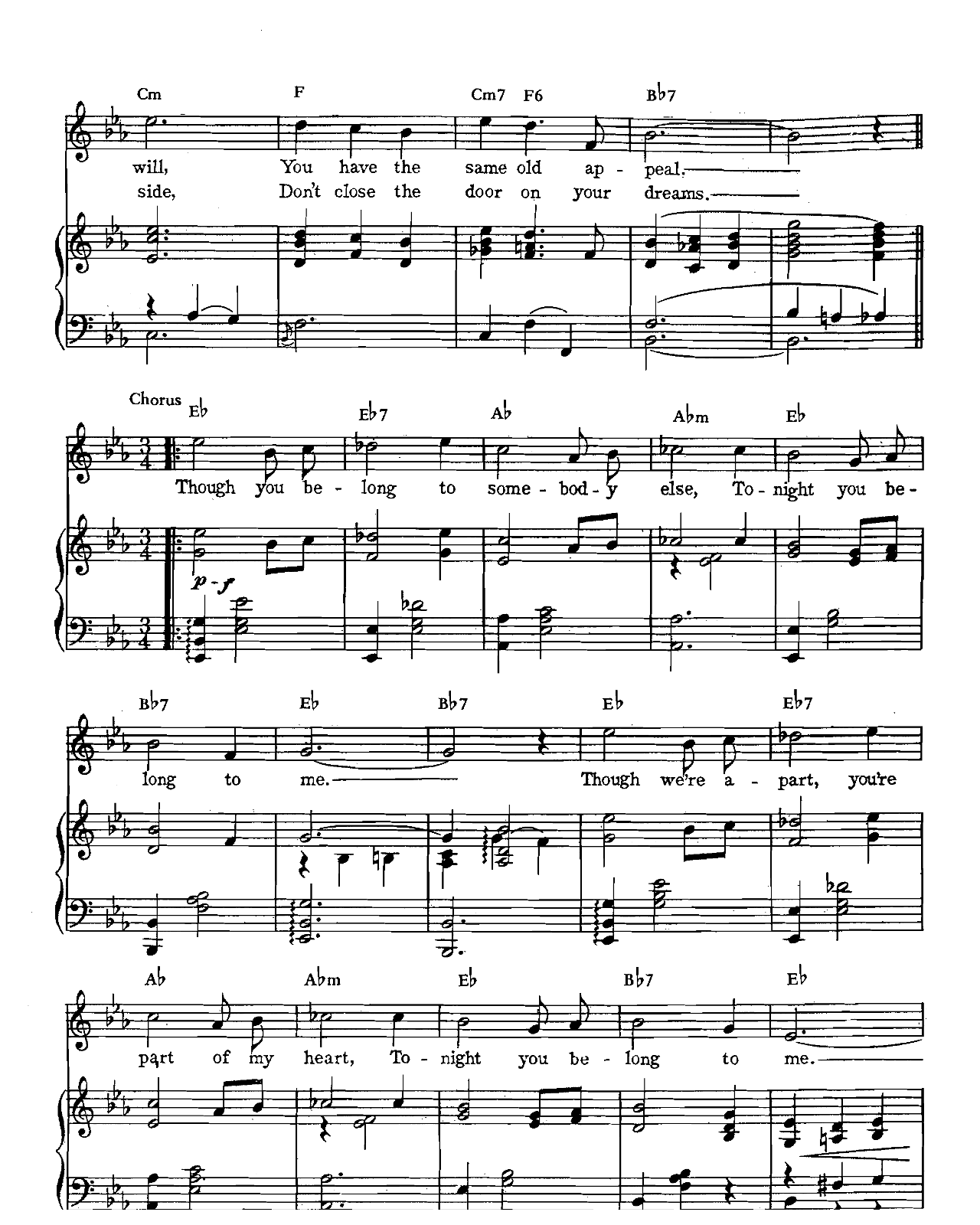 Tonight You Belong To Me sheet music 2