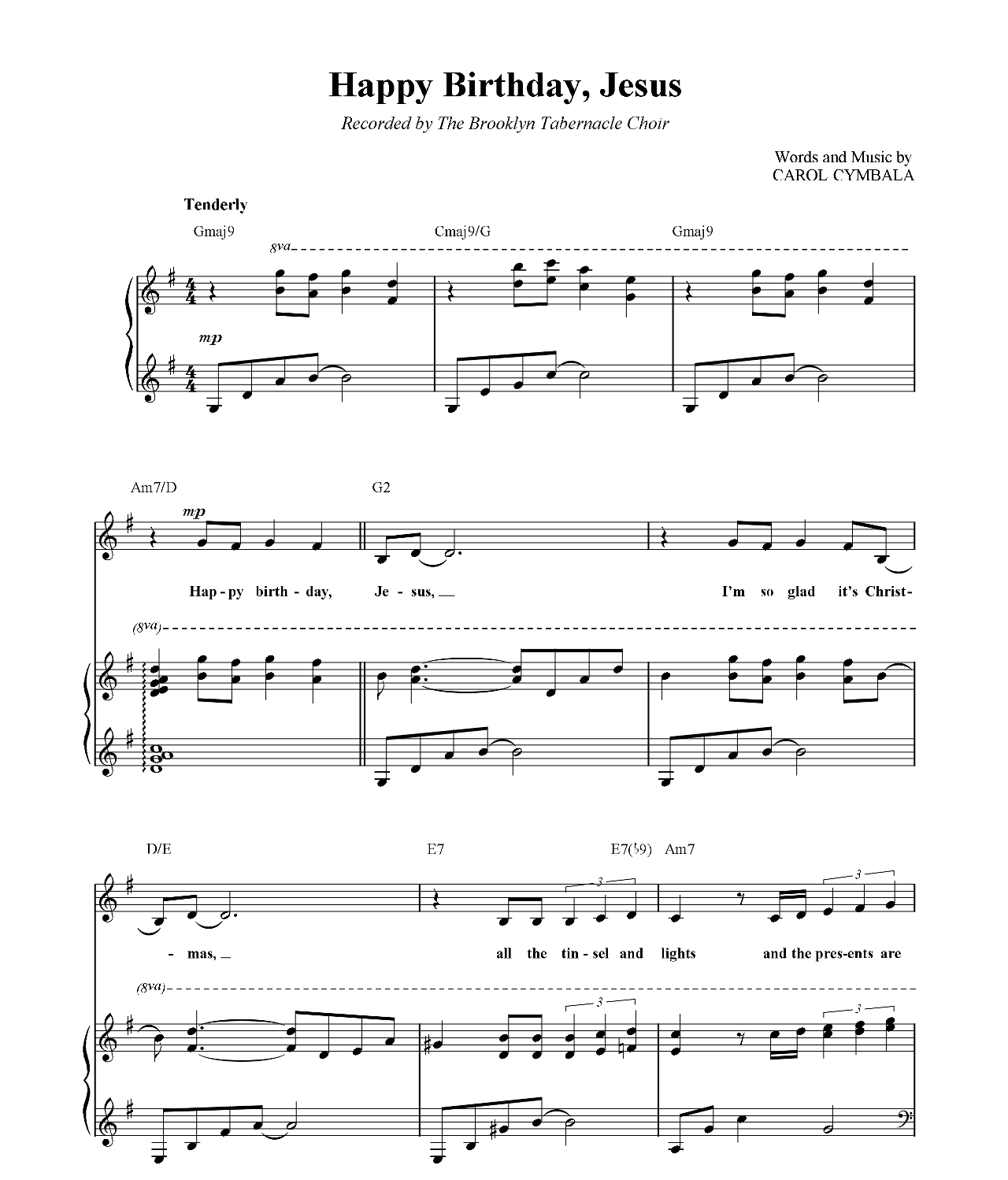 Happy Birthday Jesus sheet music