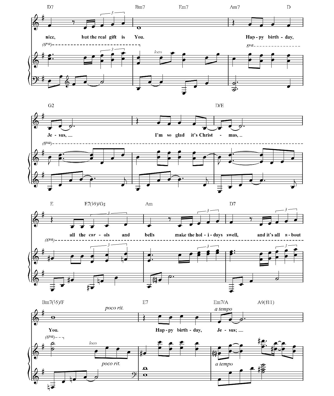 Happy Birthday Jesus sheet music 2