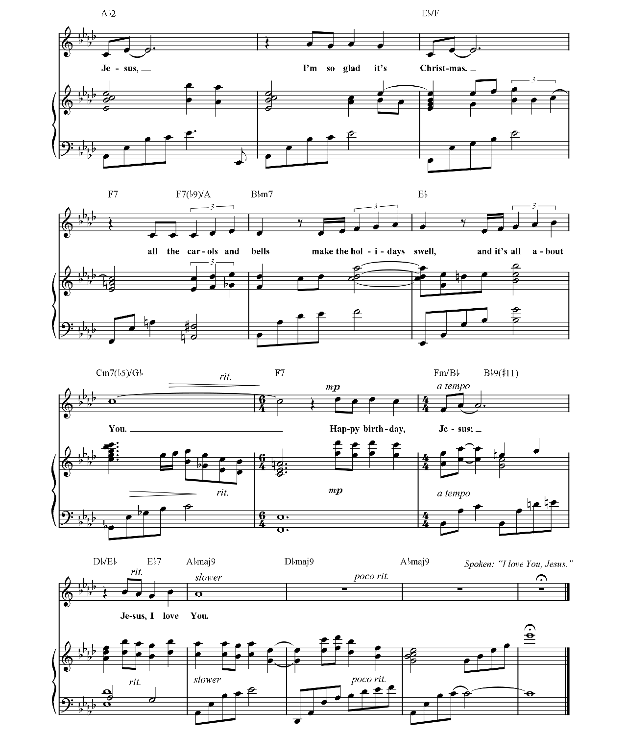 Happy Birthday Jesus sheet music 4