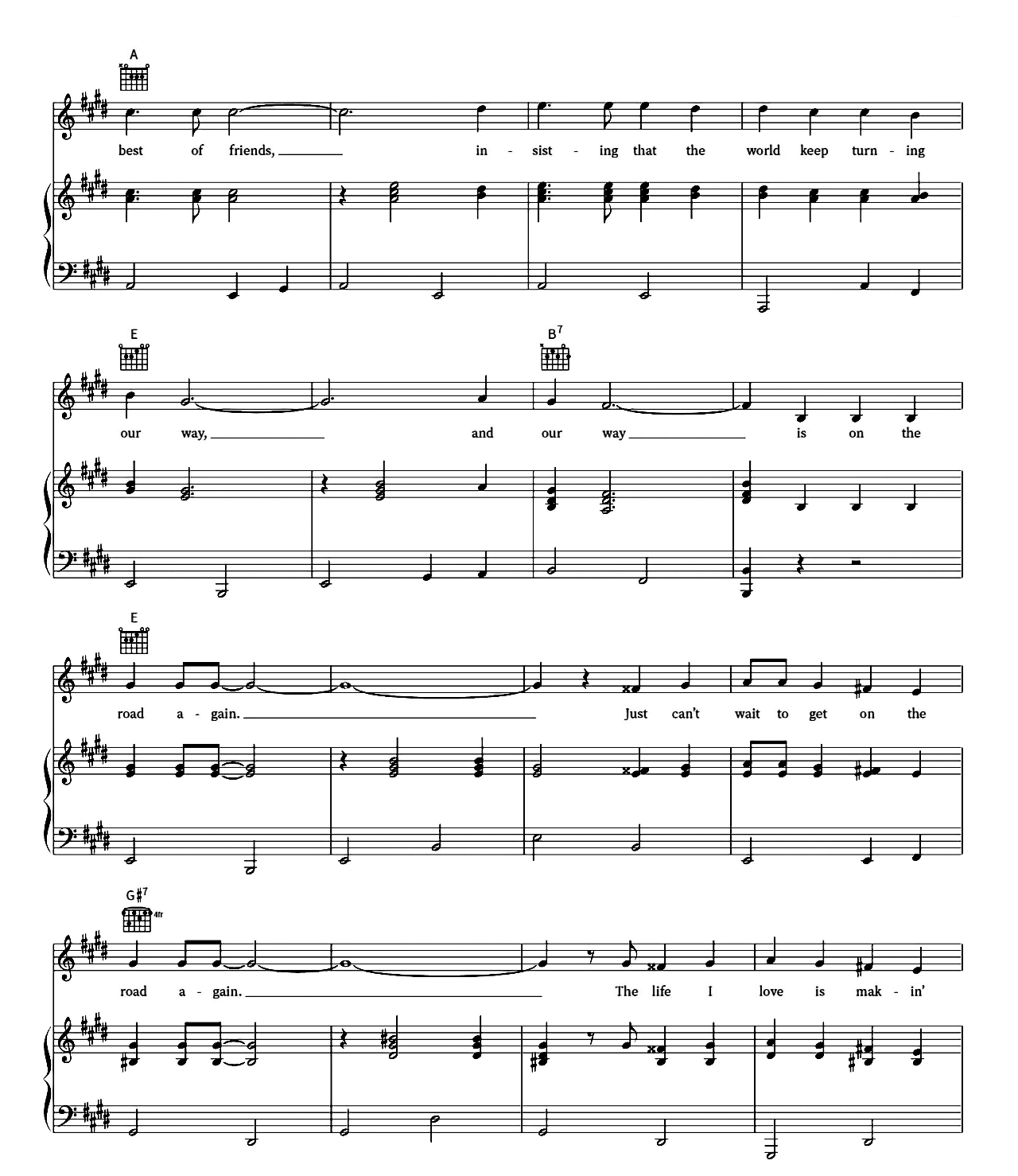 On The Road Again sheet music 3