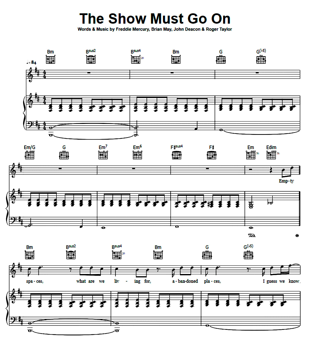 The Show Must Go On sheet music