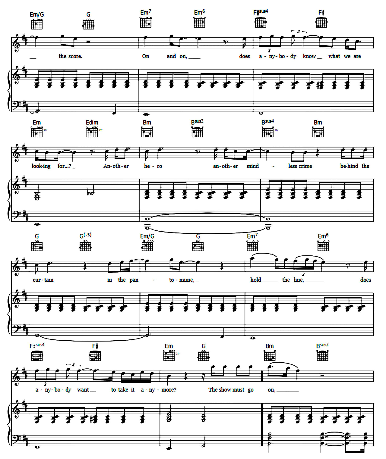 The Show Must Go On sheet music 2