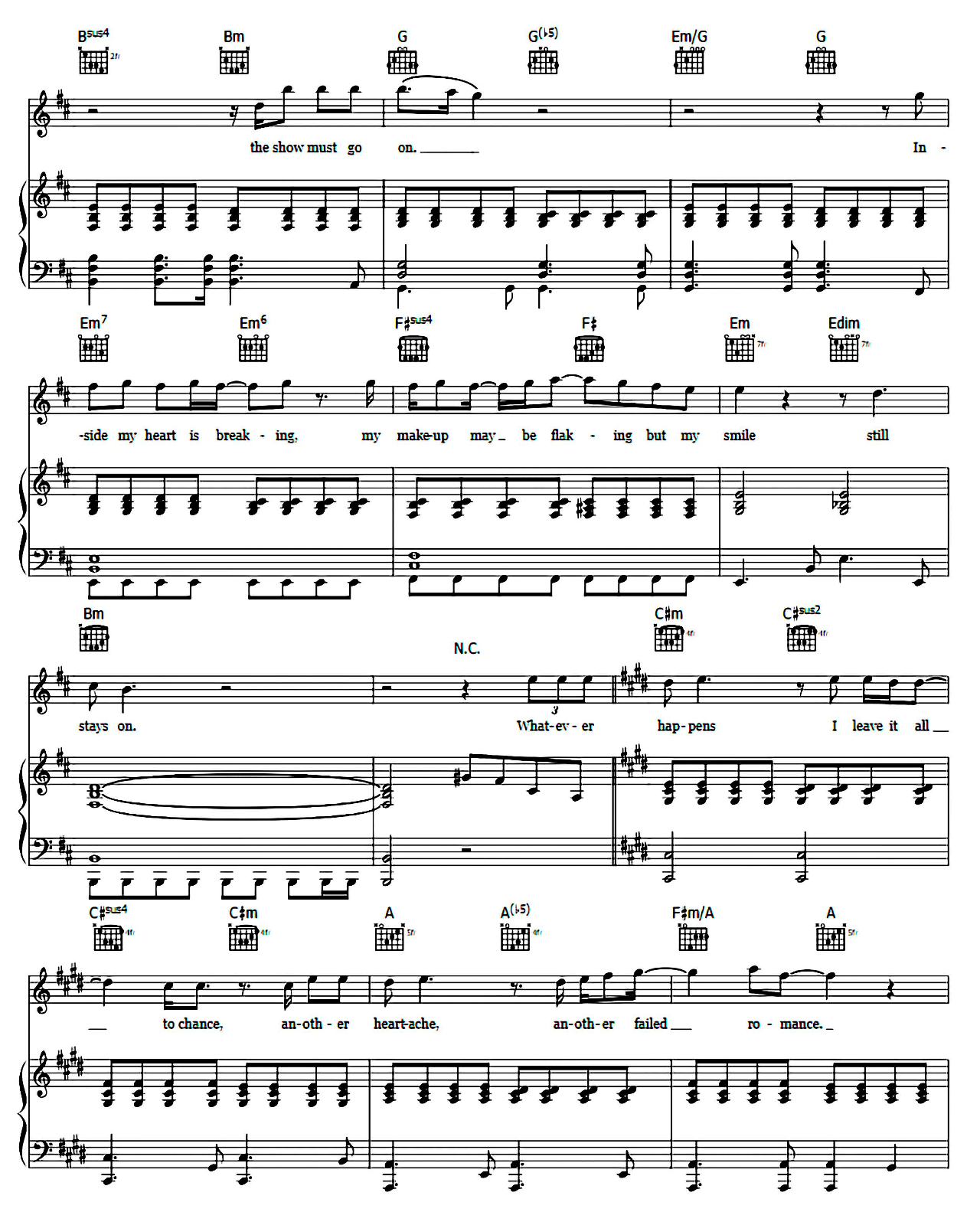 The Show Must Go On sheet music 3
