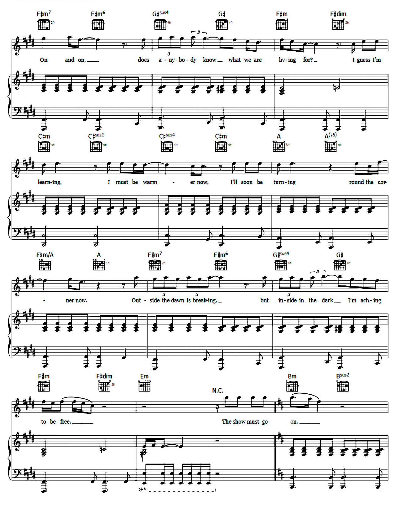 The Show Must Go On sheet music 4