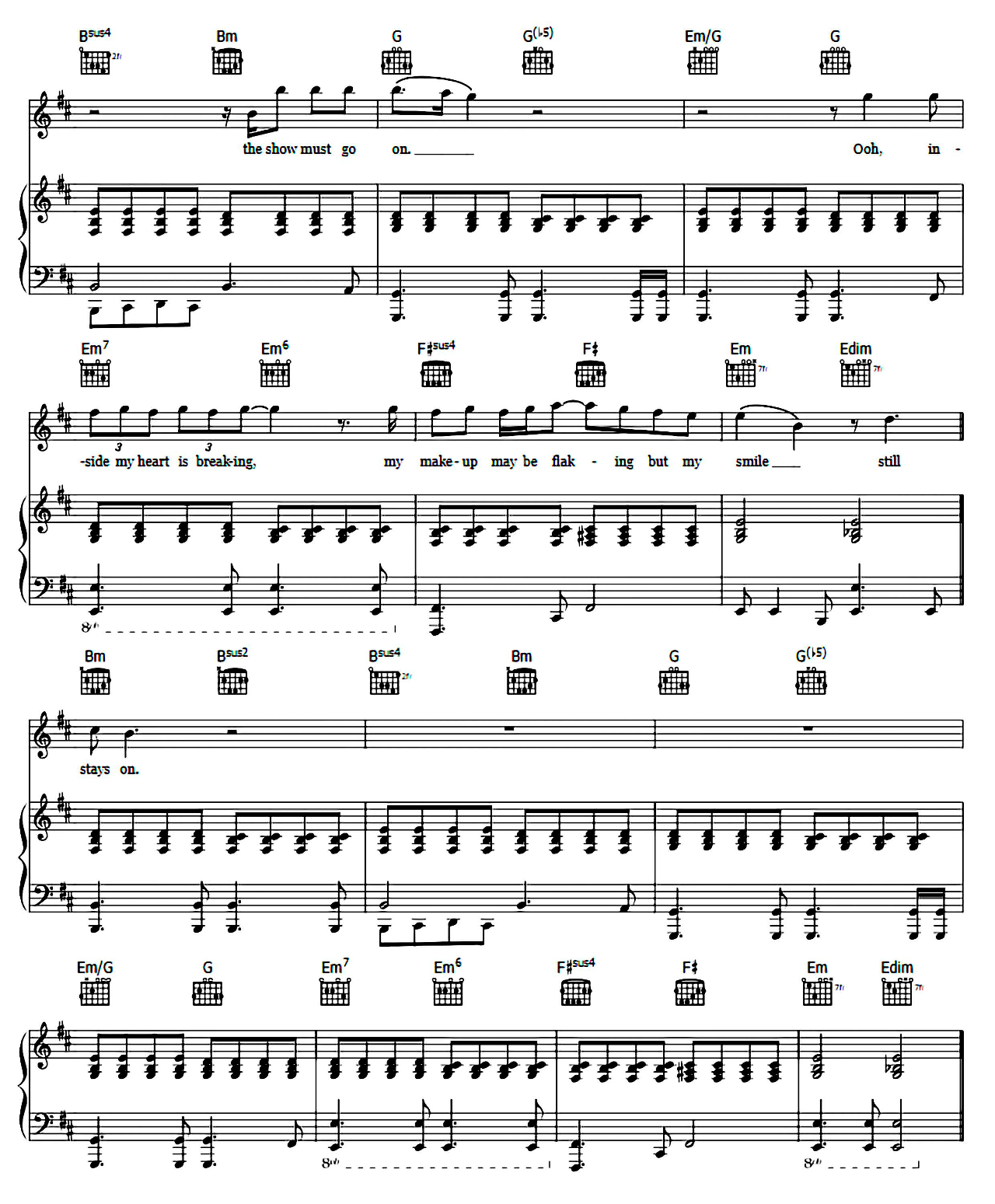 The Show Must Go On sheet music 5