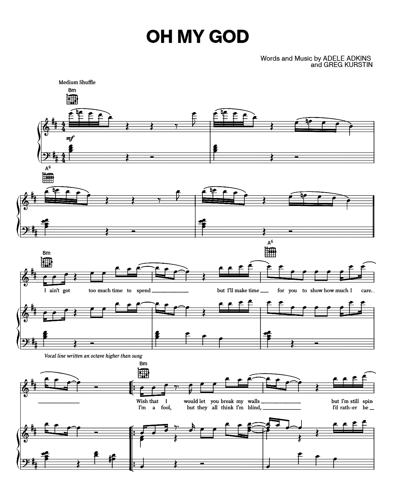 Oh My God sheet music