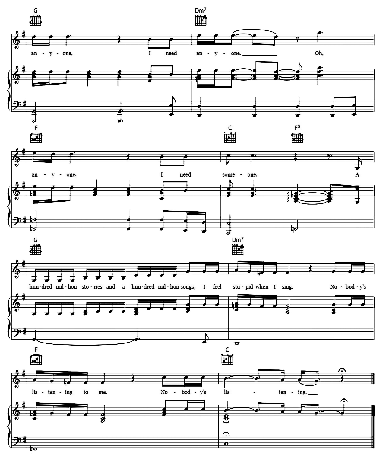 Anyone sheet music 5