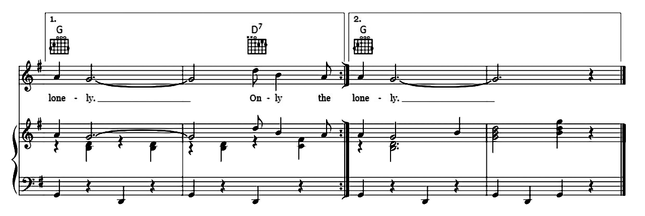 Only The Lonely sheet music 3