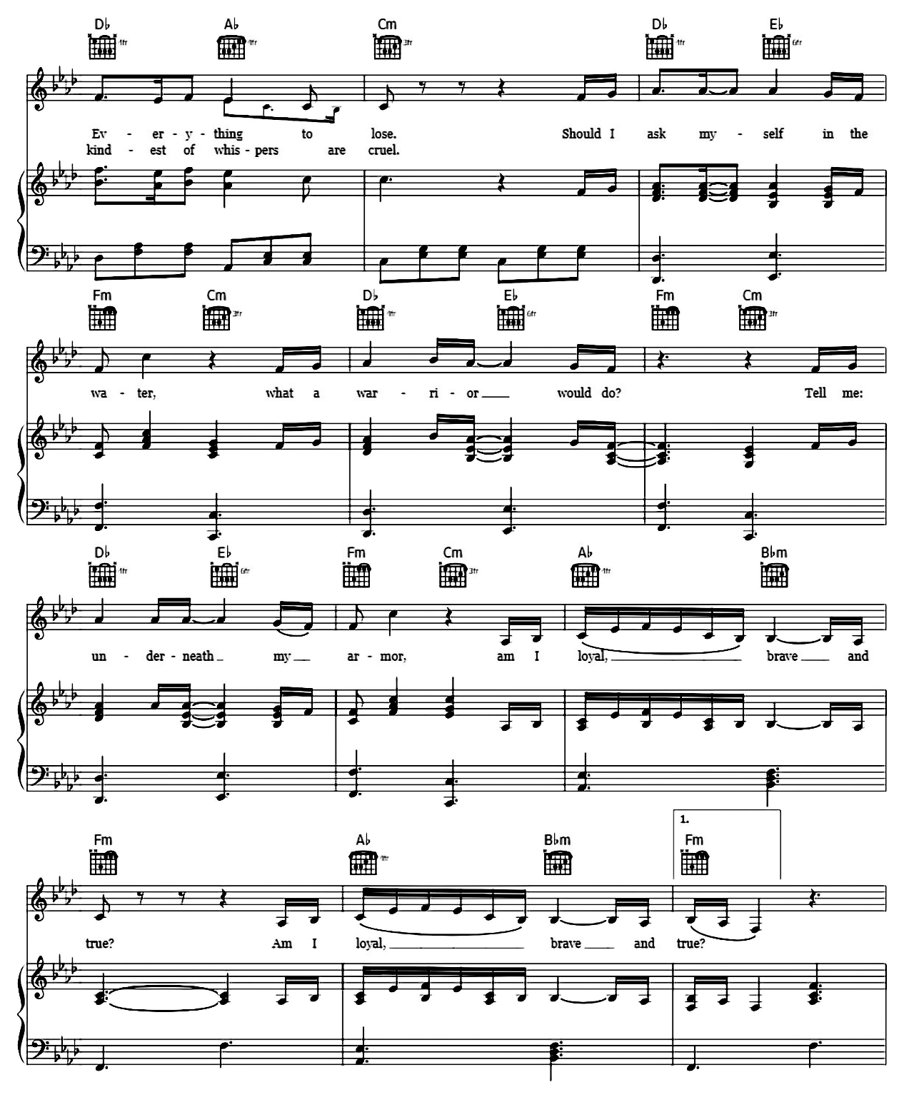 Loyal Brave True (from Mulan 2020) sheet music 2