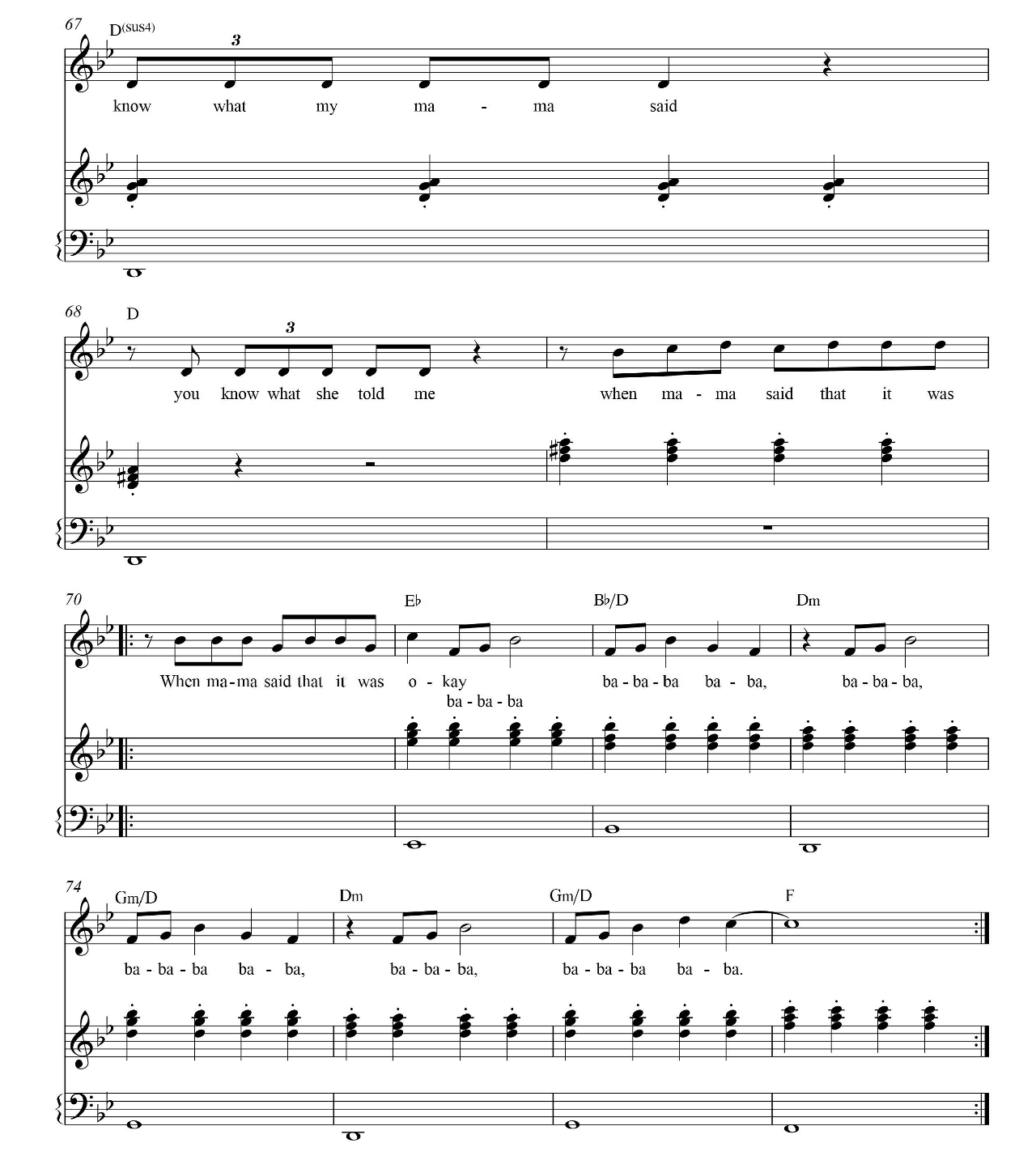 Mama Said sheet music 8