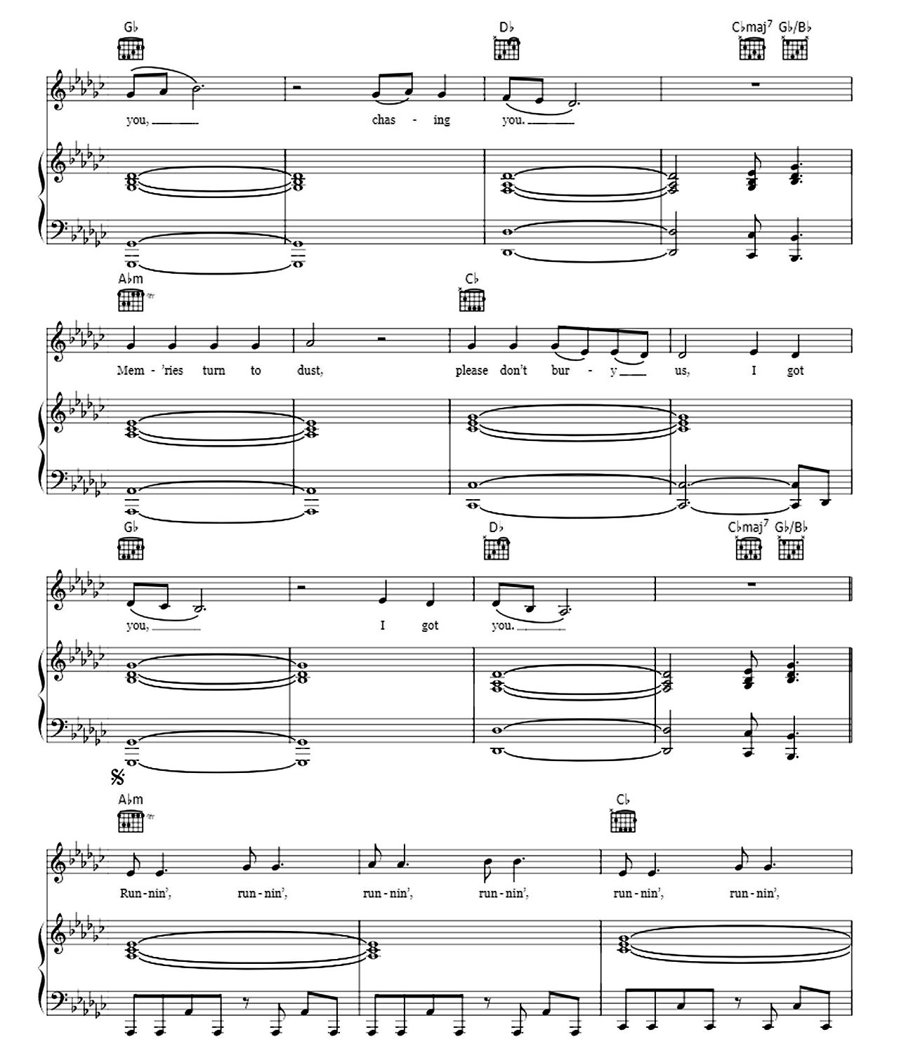 Runnin (Lose It All) sheet music 3