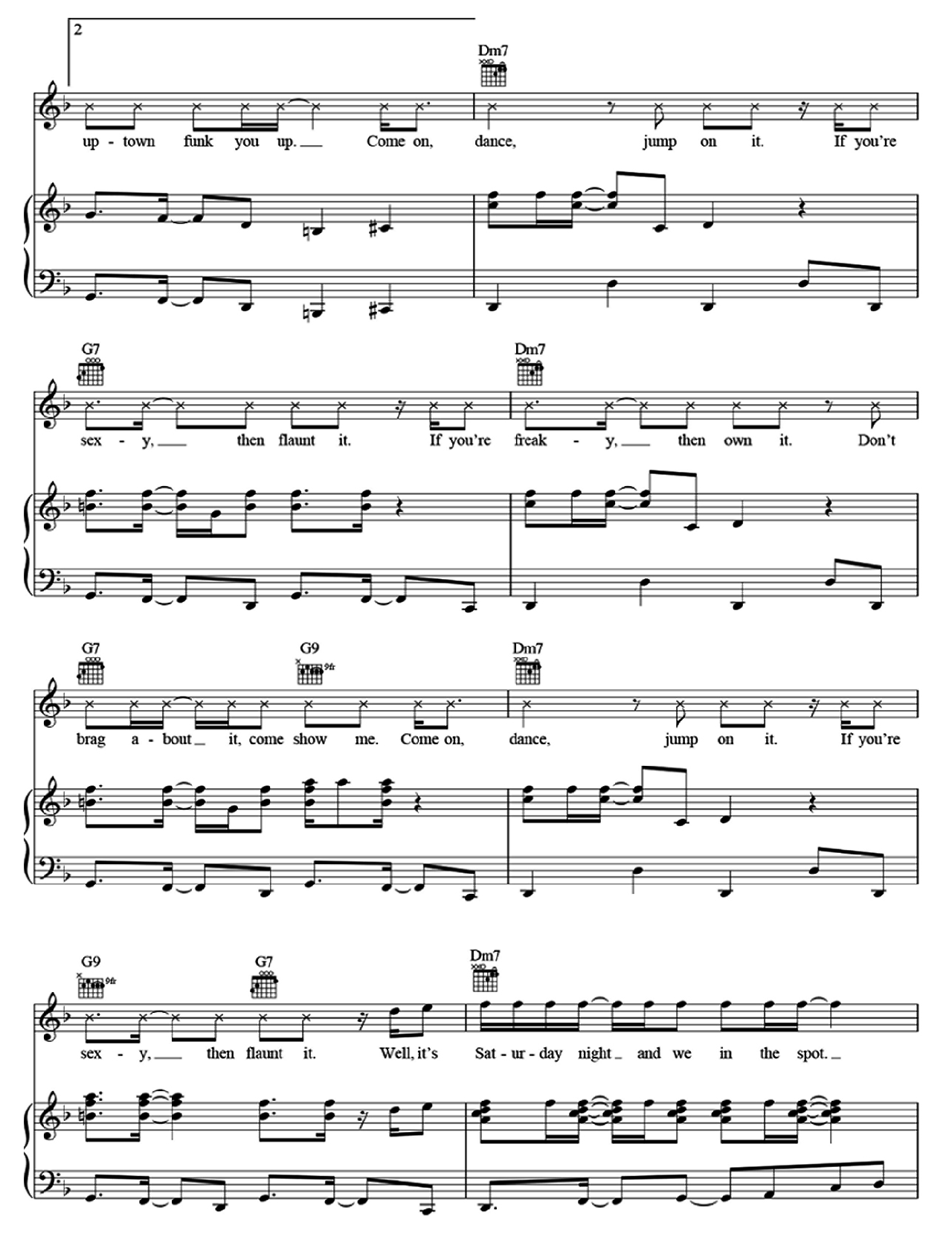 Uptown Funk sheet music 8