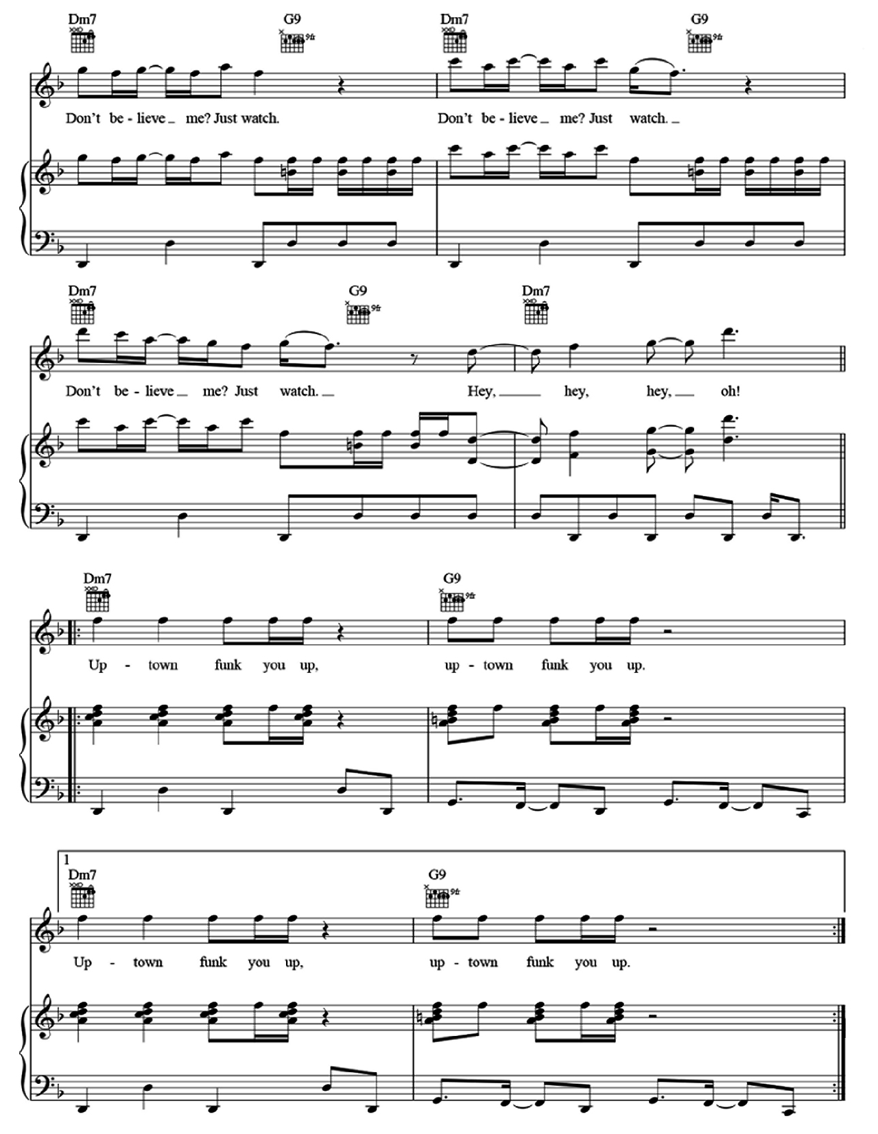 Uptown Funk sheet music 10