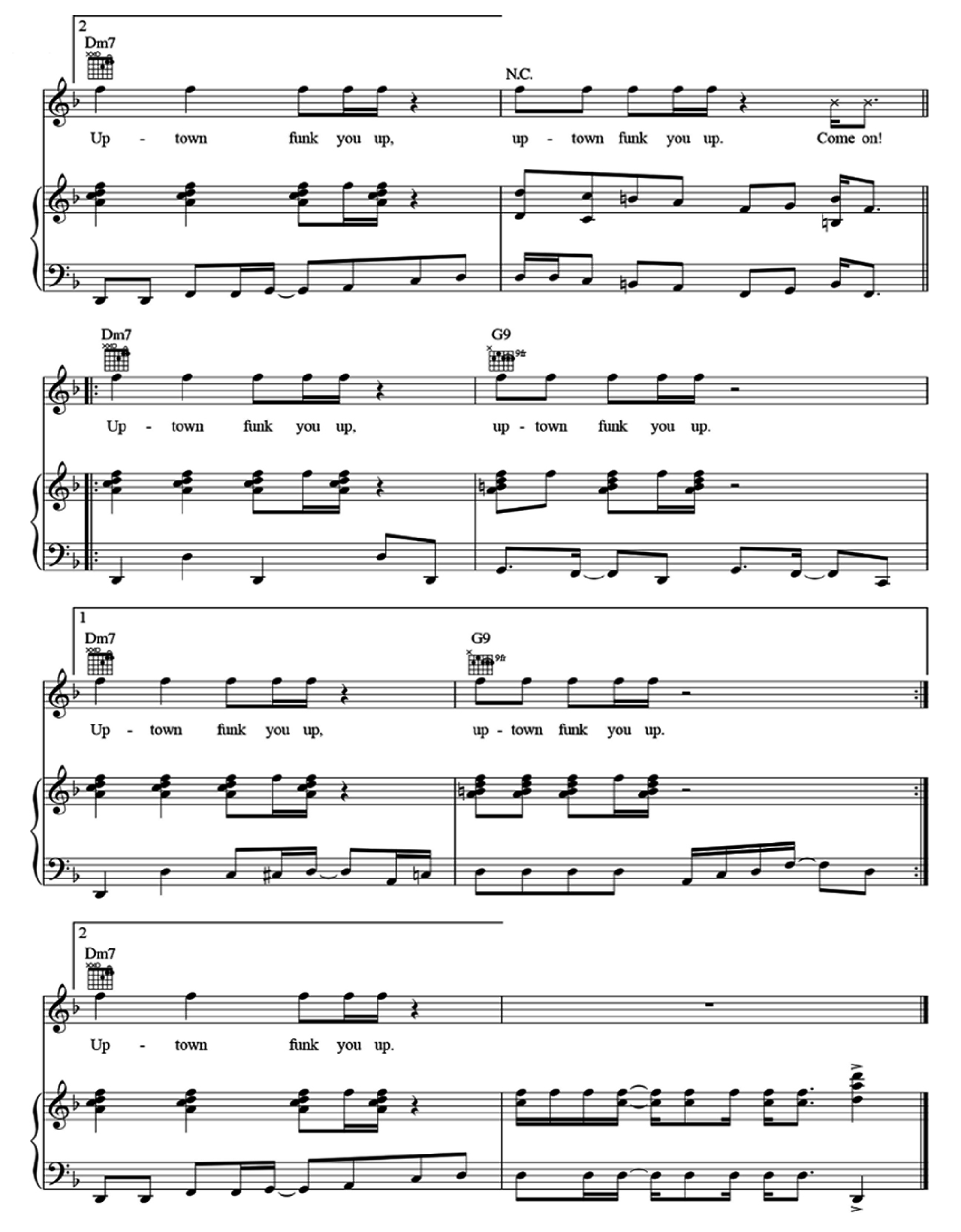 Uptown Funk sheet music 11