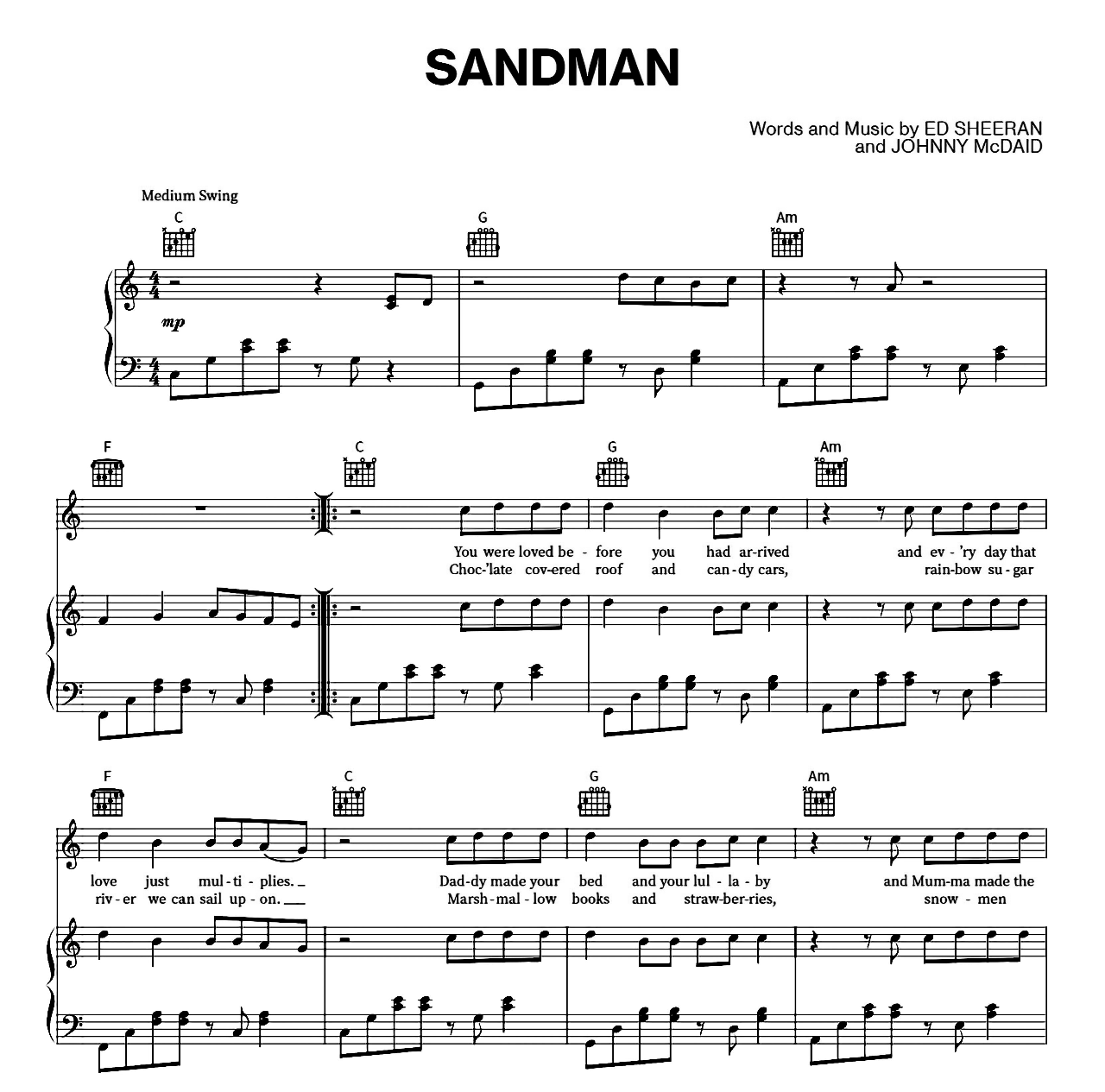 Sandman sheet music