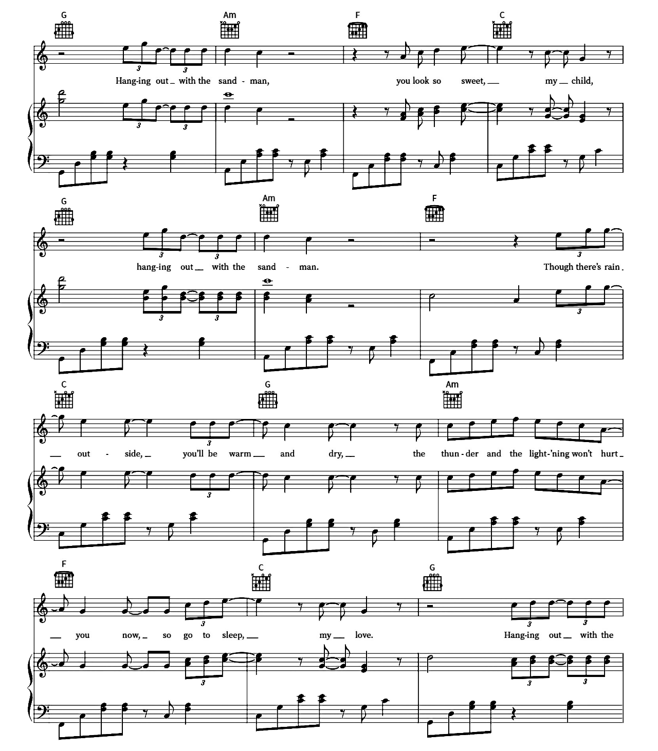 Sandman sheet music 6