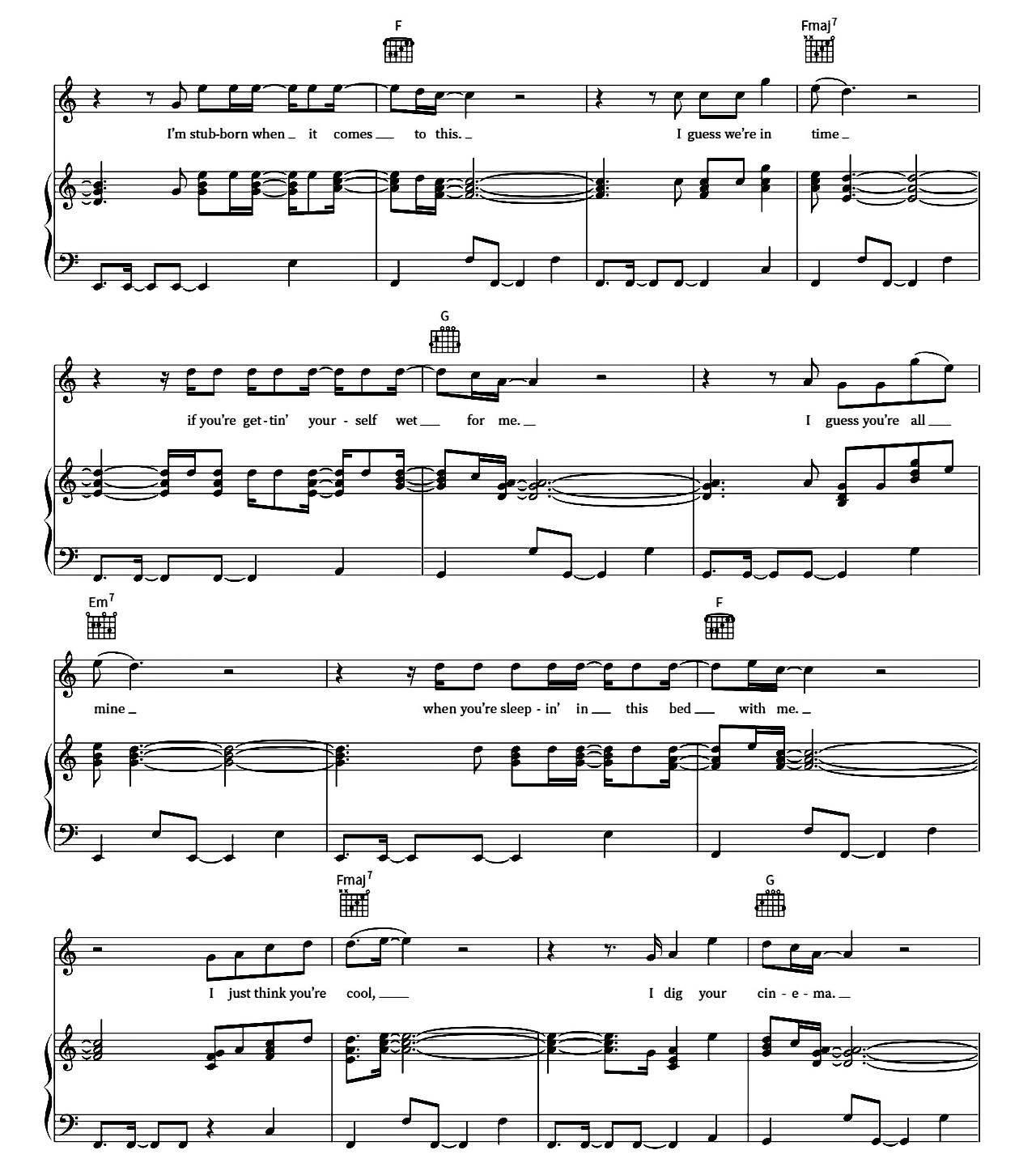 Cinema sheet music 2