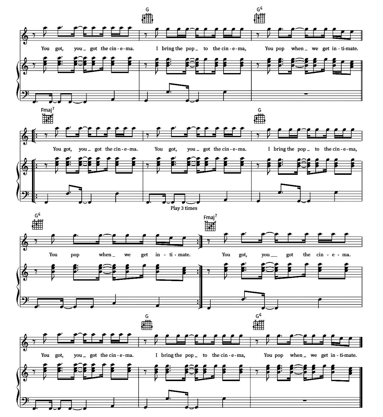 Cinema sheet music 7