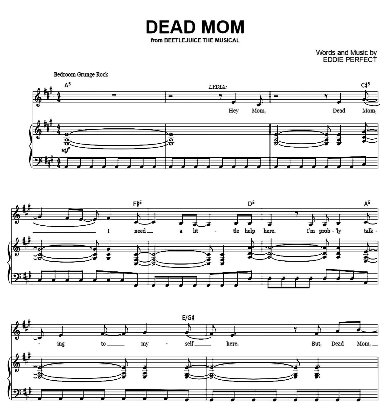 Dead Mom (from Beetlejuice) sheet music