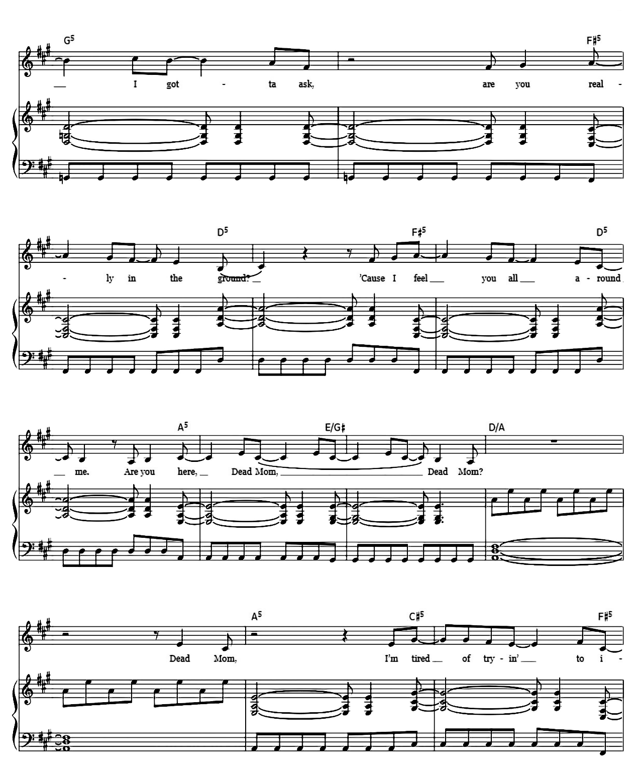 Dead Mom (from Beetlejuice) sheet music 2